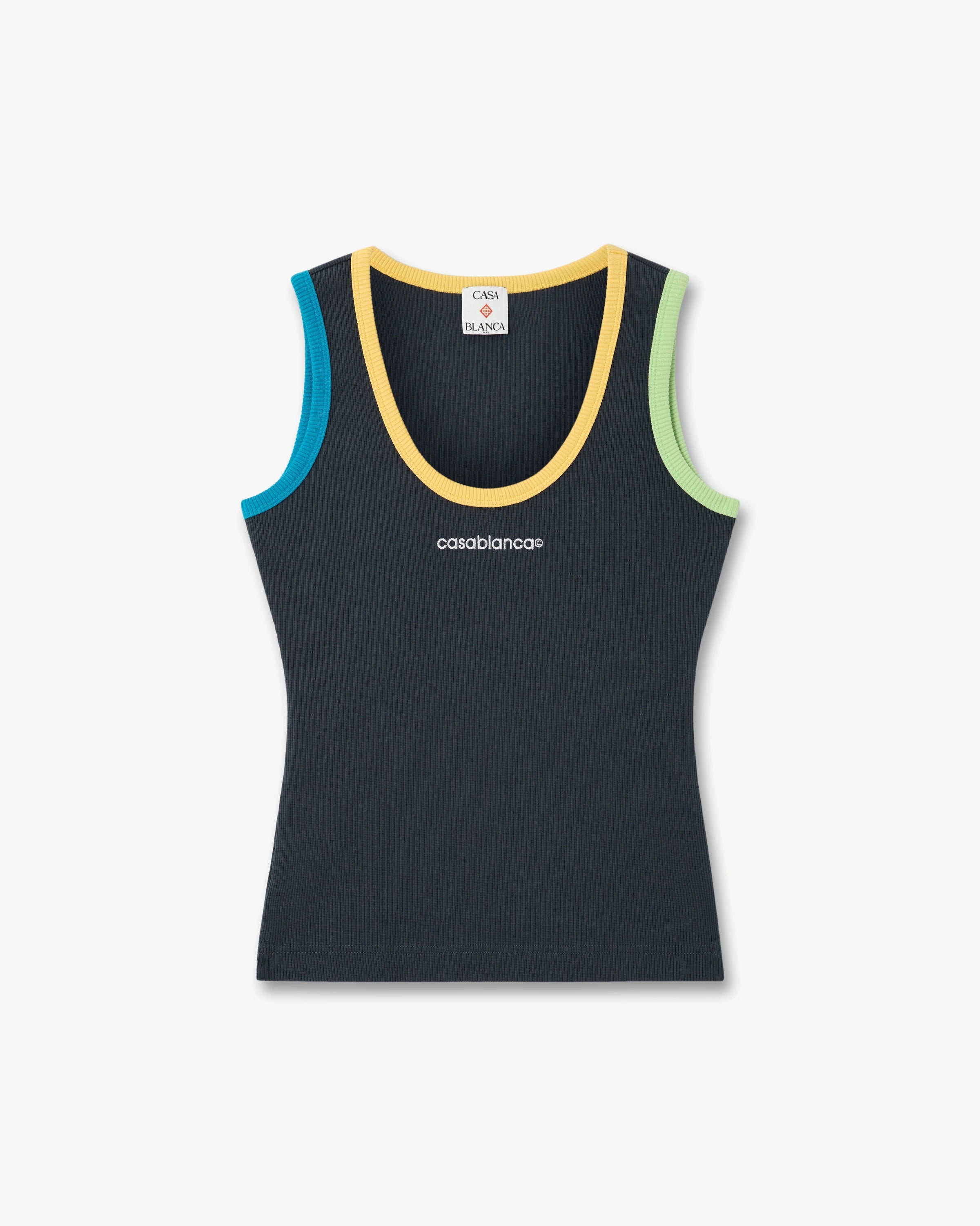 Casablanca Colourblock canotta blu navy con bordi taglia S