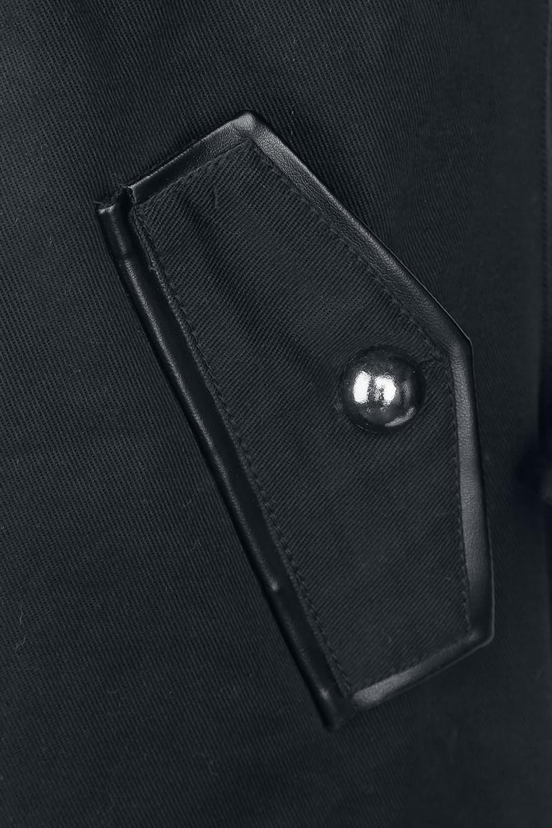 Gothicana by EMP cappotto lungo nero con cintura L
