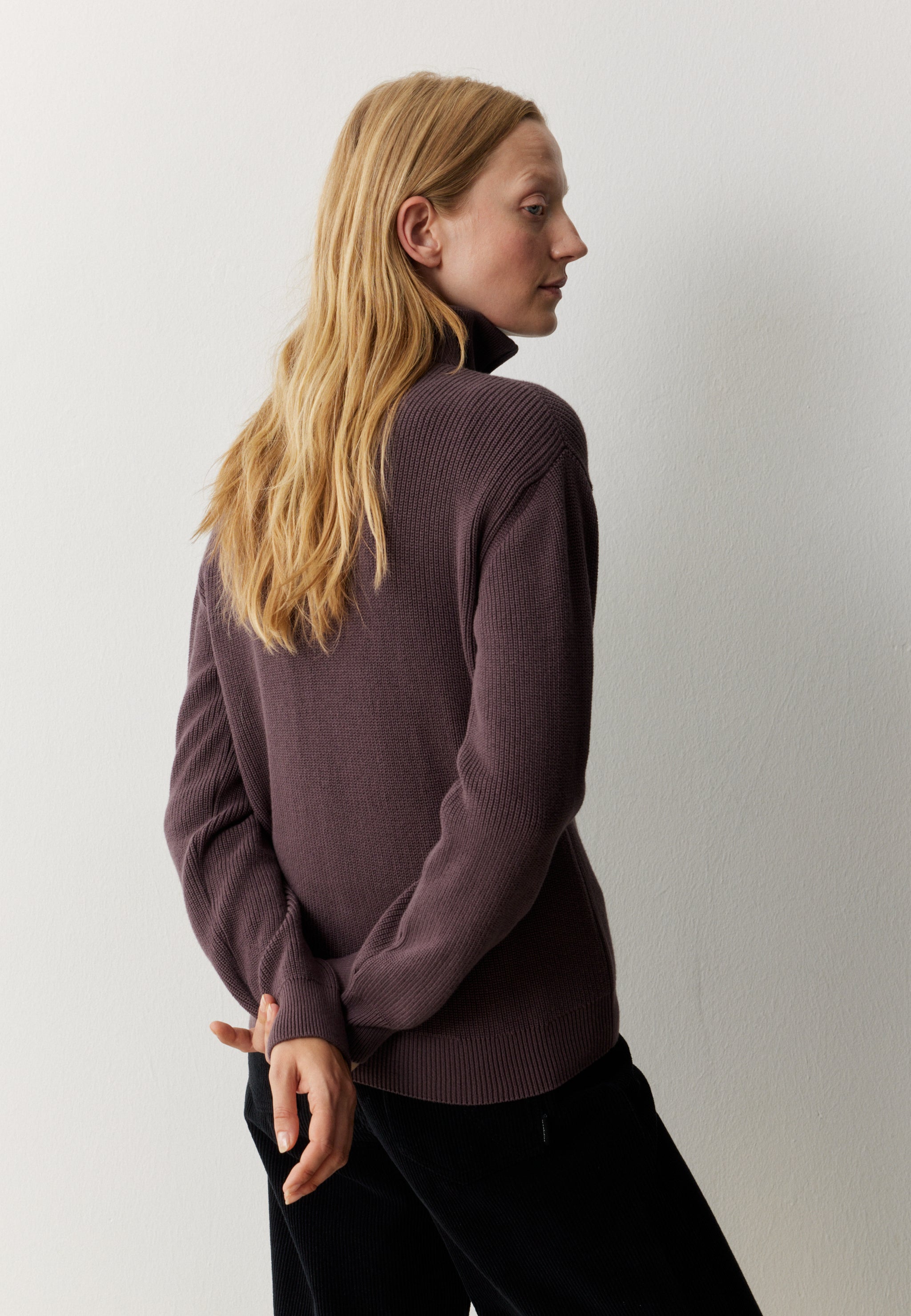 Recolution Nigella maglione zip cotone bio viola