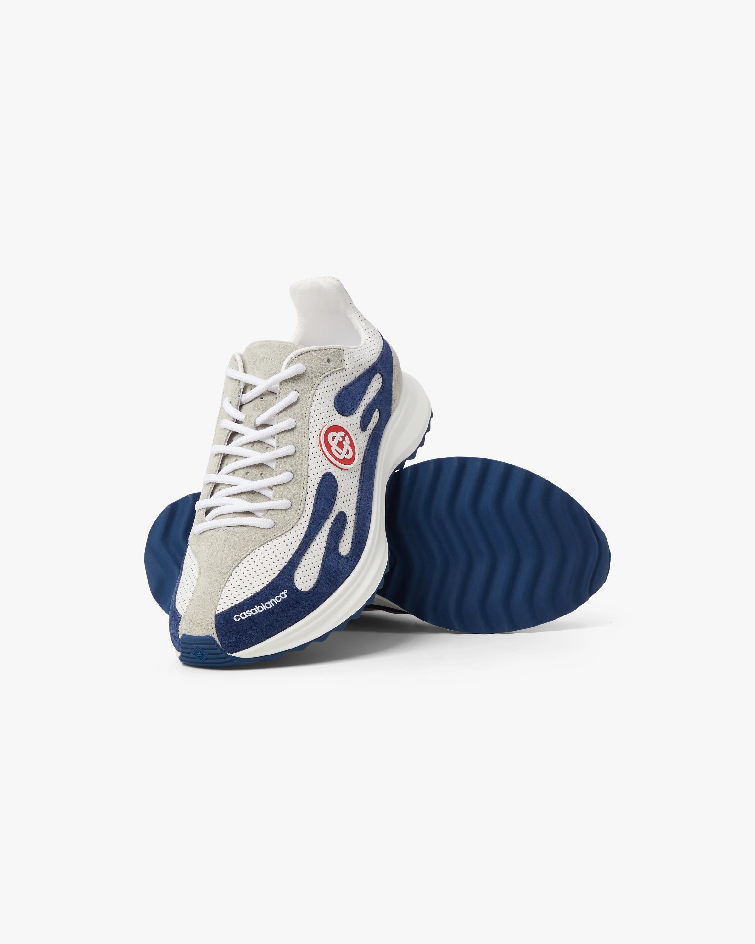 Casablanca Stade sneaker uomo bianche navy gomma