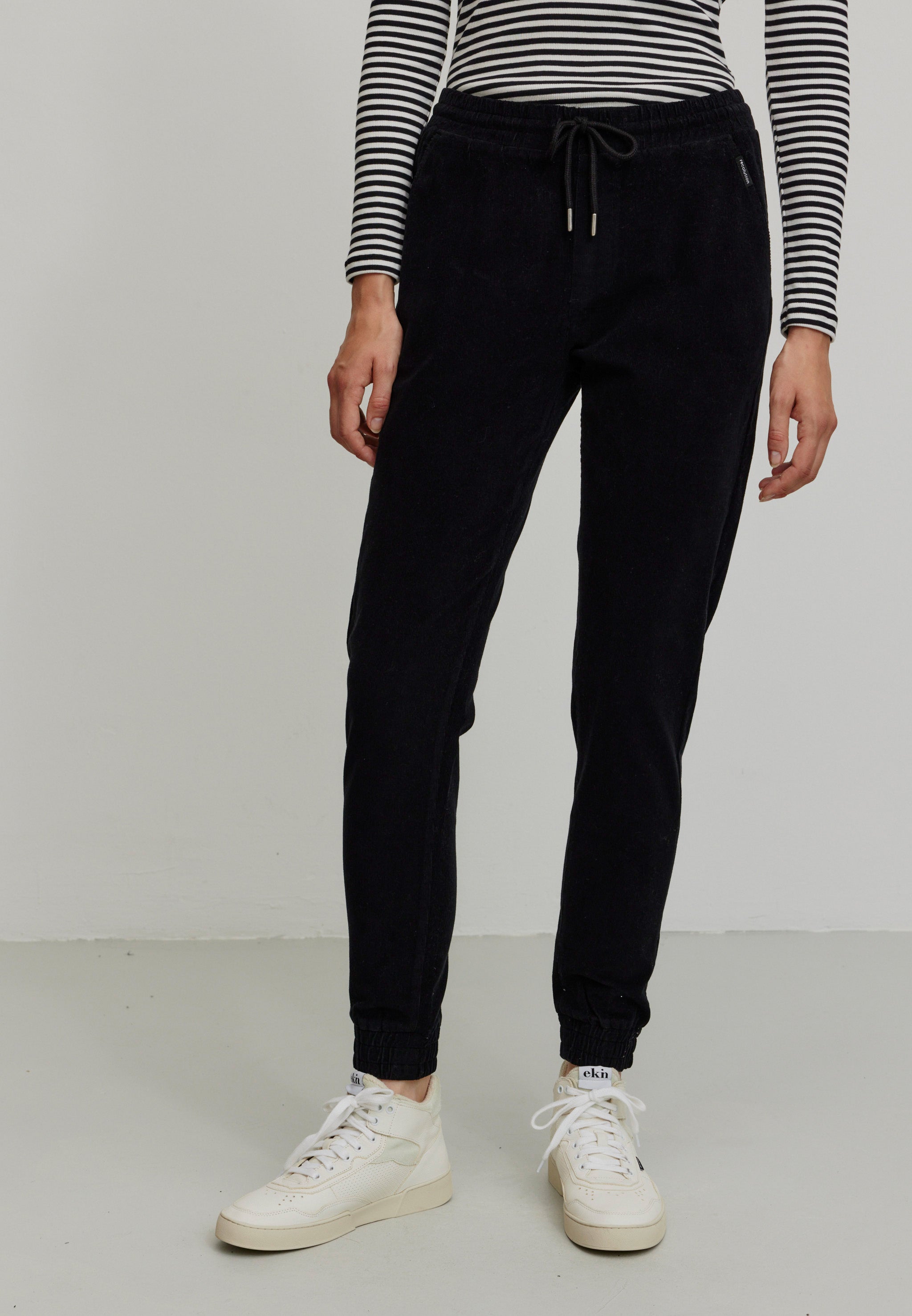 Recolution Chaiturus pantaloni chino nero cotone bio