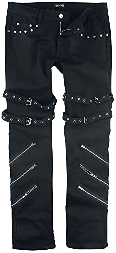 Gothicana by EMP jeans neri 30W/32L con fibbie