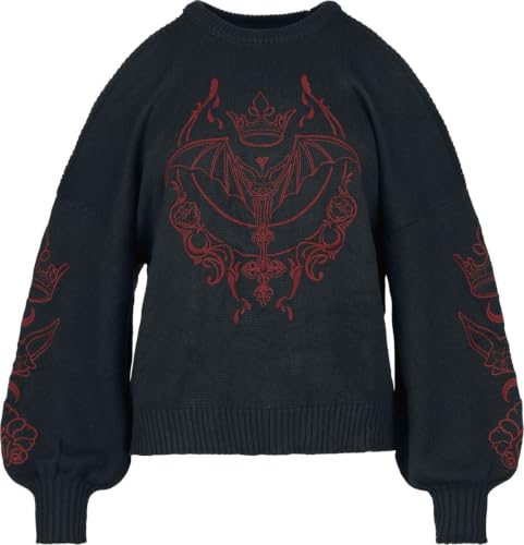 Gothicana by EMP maglione corto L nero cold-shoulder