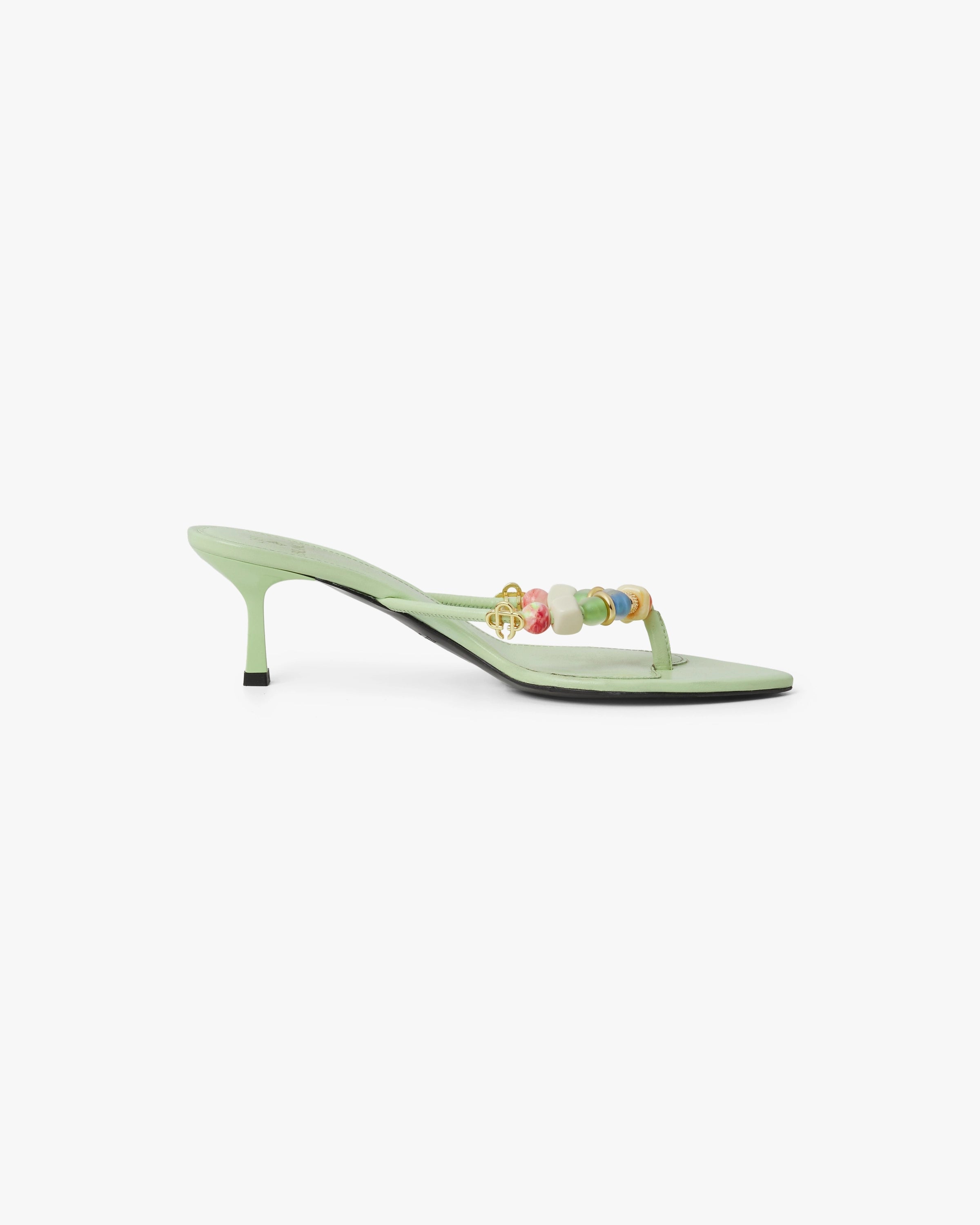 Casablanca Mint Beaded sandali donna menta pelle tacco 7cm