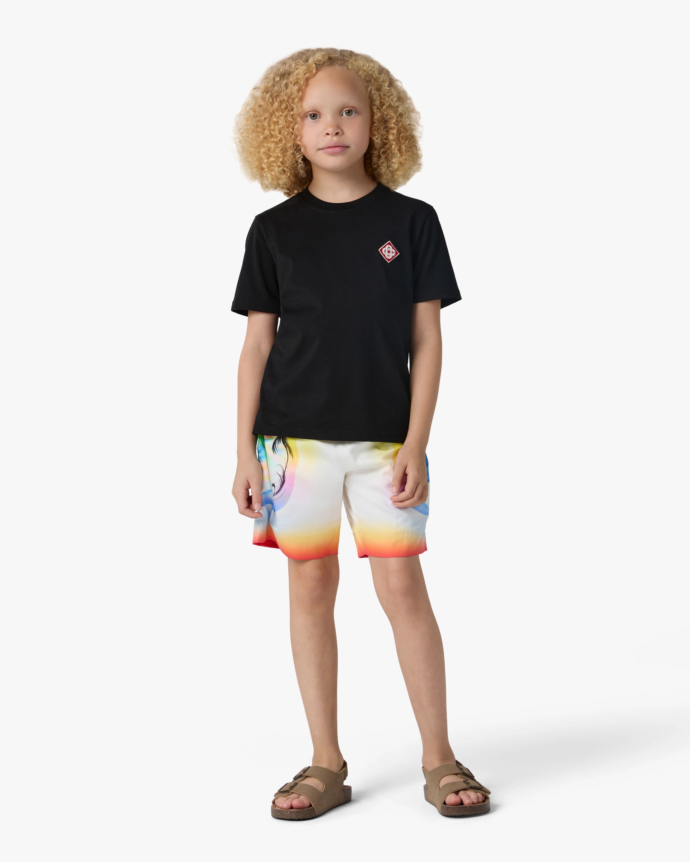 Casablanca Diamond Logo t-shirt bambino cotone nera 7-8 anni