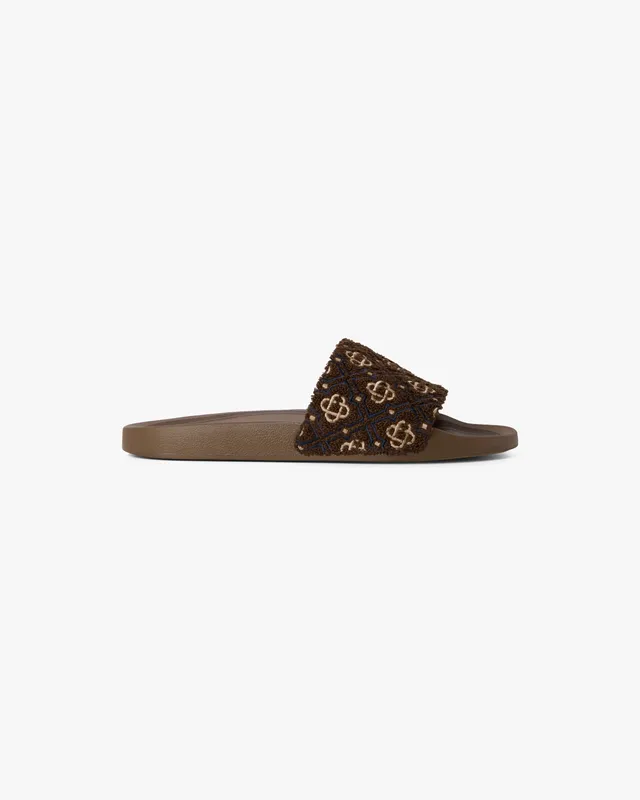 Casablanca Monogram Pool Slides ciabatte marrone monogramma
