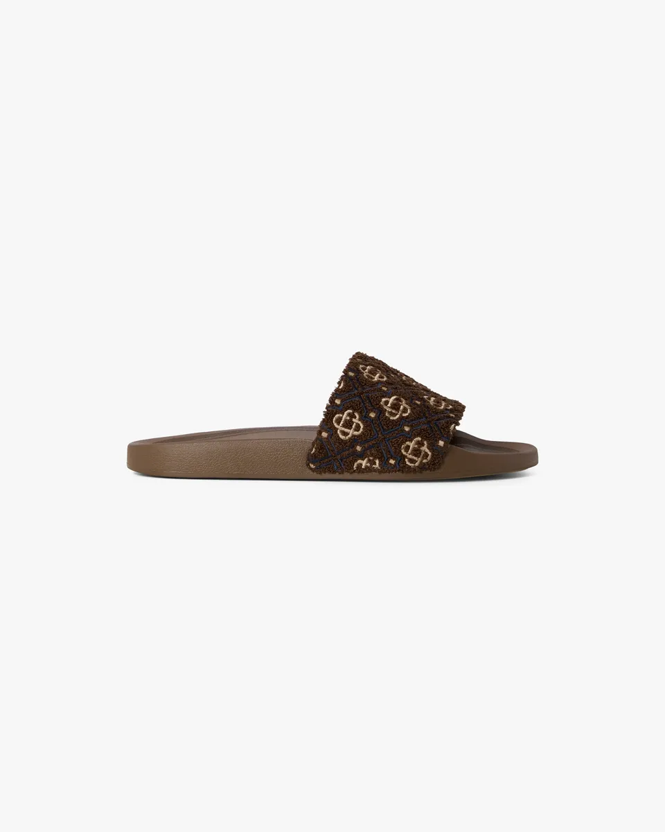 Casablanca Monogram Pool Slides ciabatte marrone monogramma