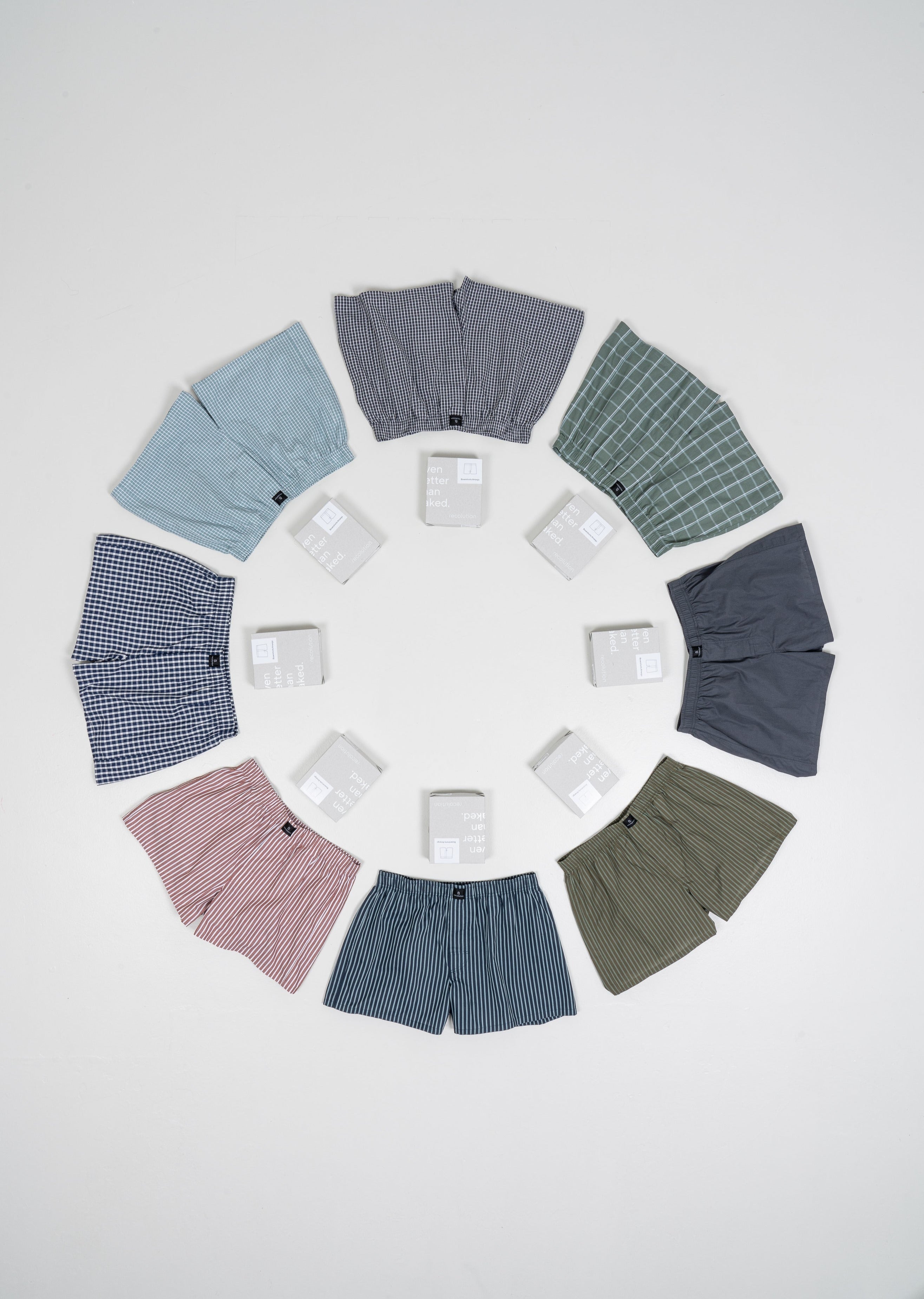 Recolution Amargo Check boxer azzurri quadri cotone bio