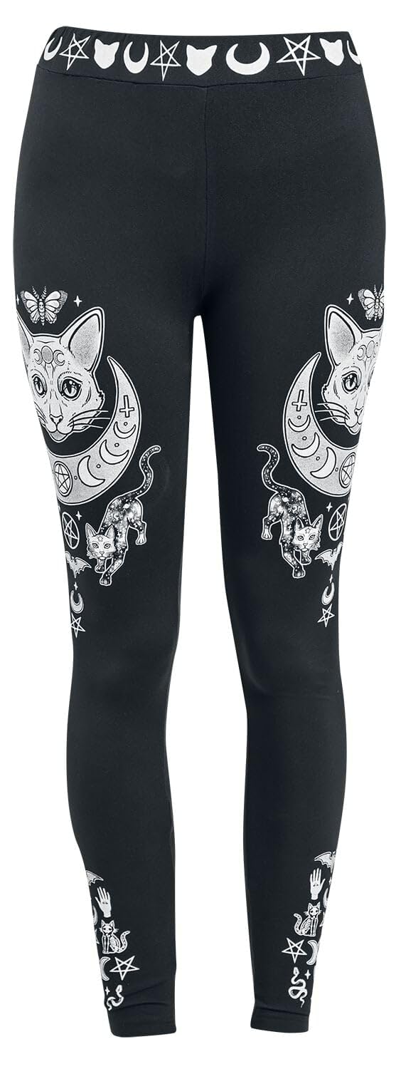 Gothicana by EMP Leggings Neri Cintura Elastica Taglia L