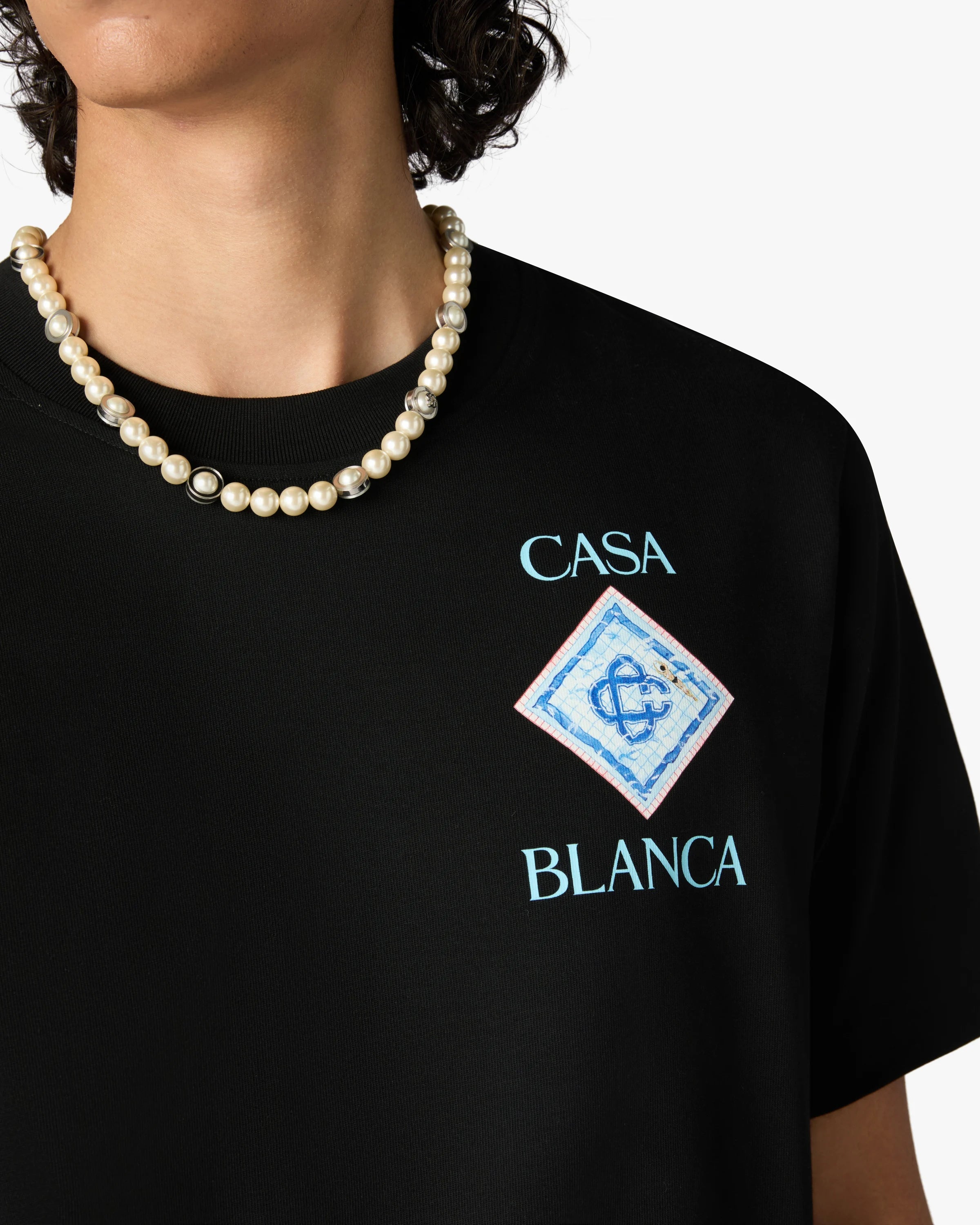 Casablanca Pool t-shirt cotone nera