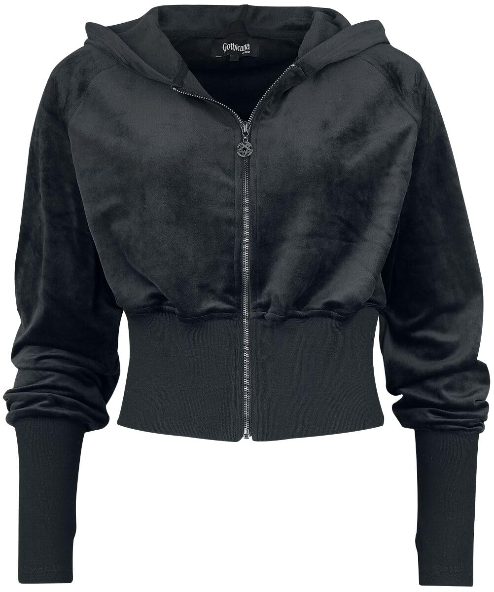 Gothicana by EMP Giacca Corta Nera Cappuccio Pentagramma S Donna