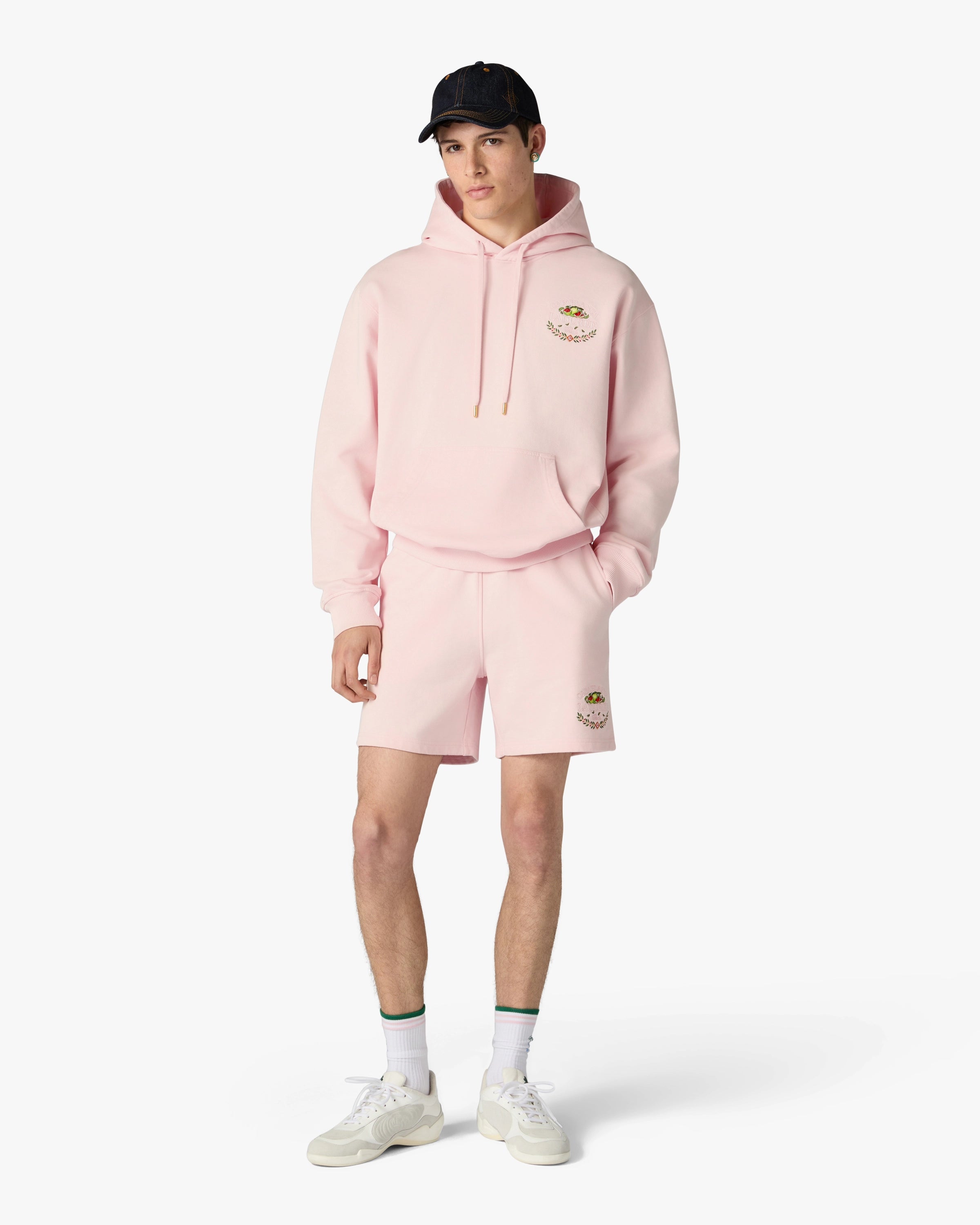 Casablanca Ladurée Felpa con Cappuccio Rosa Ricamata