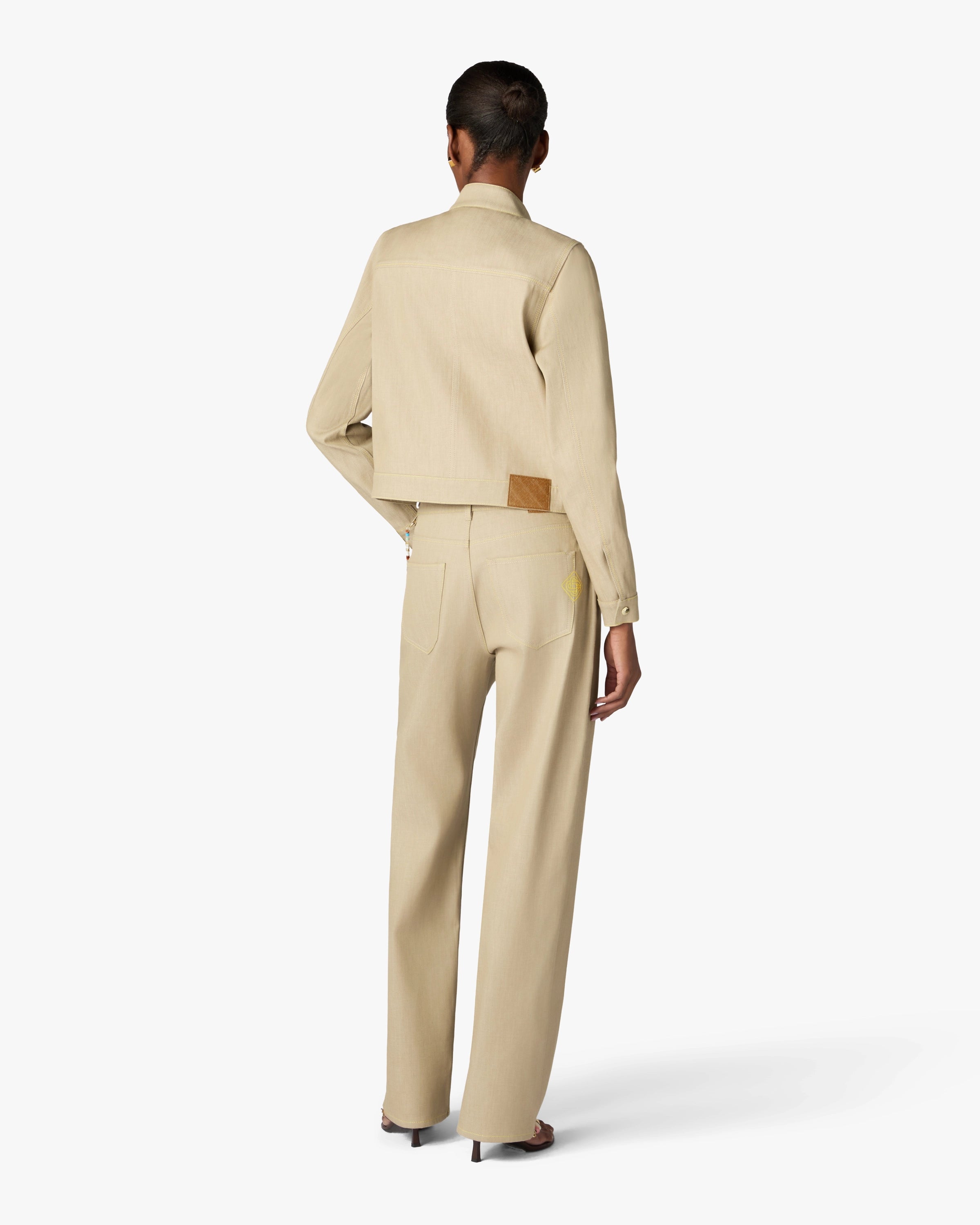 Casablanca Desert Canvas Jeans Donna Beige Cotone