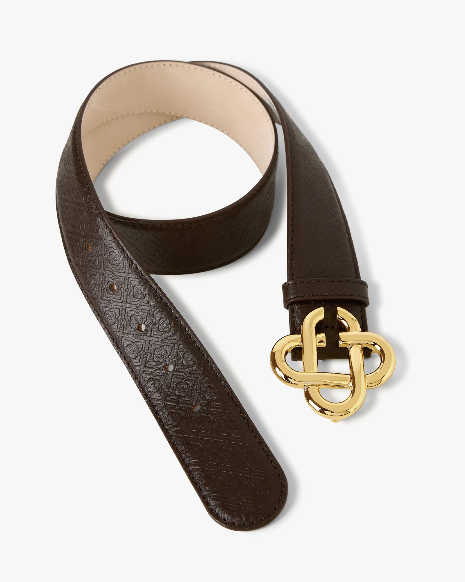 Casablanca Monogram CC cintura pelle marrone oro