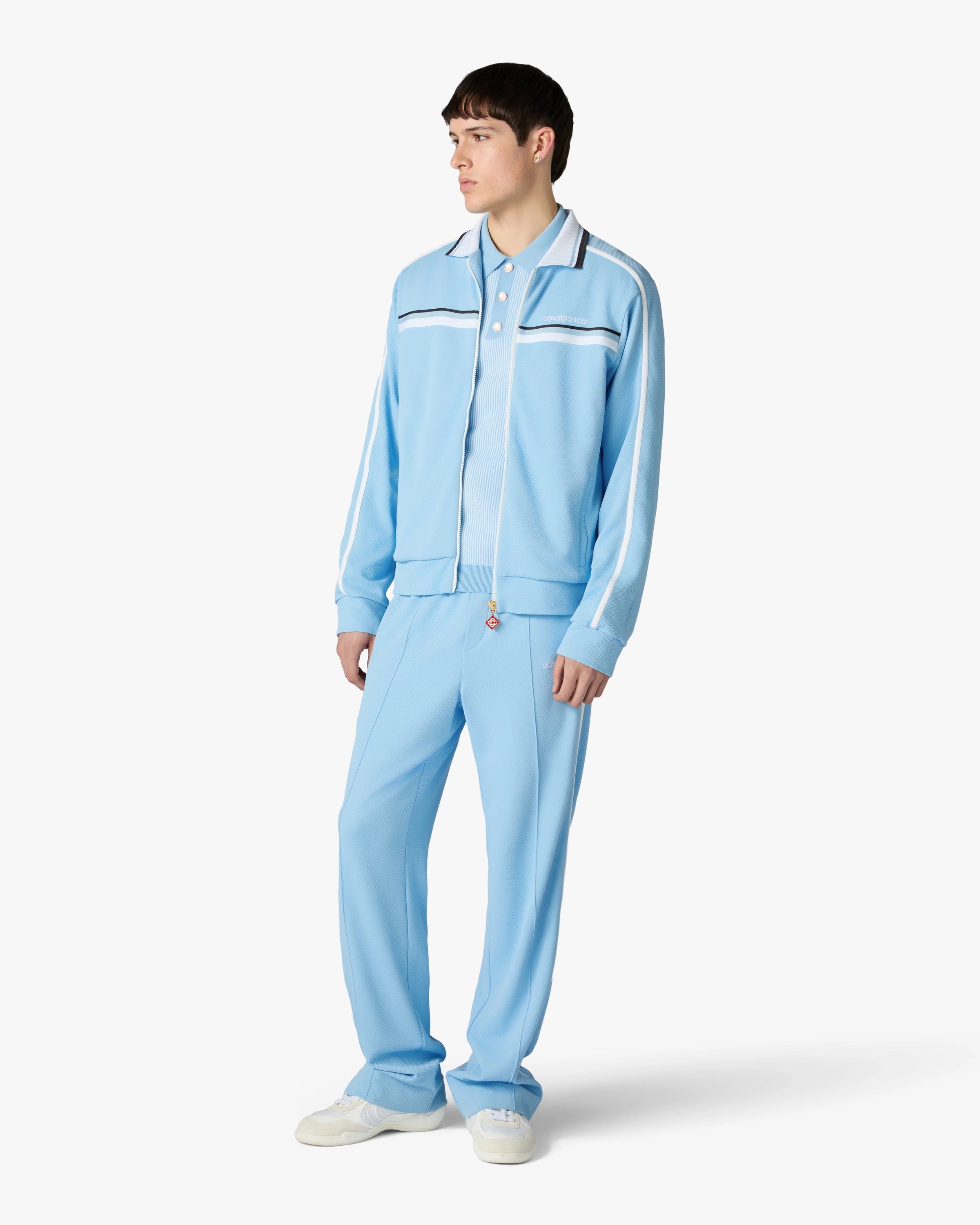 Casablanca Pale Blue Pique giacca tuta azzurra uomo