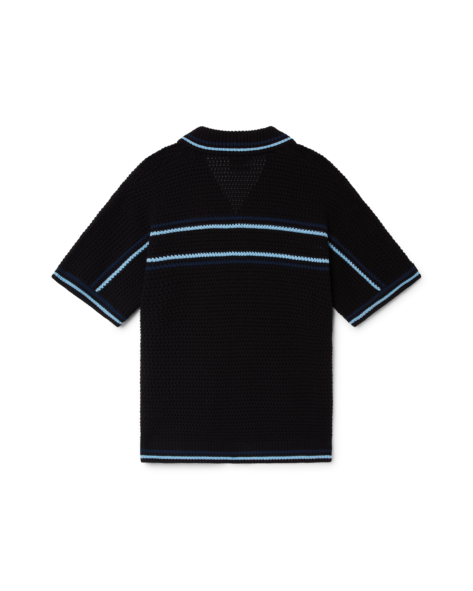 Casablanca Tennis camicia crochet nera bottoni perla taglia M