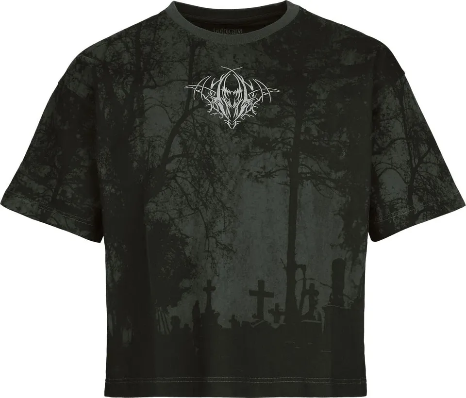 Gothicana by EMP T-Shirt Uomo Grigio Scuro L All-Over