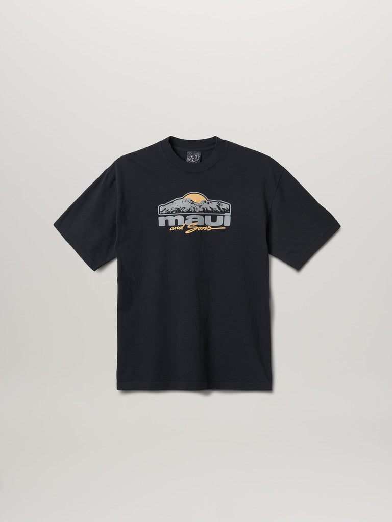 Maui and Sons Horizon t-shirt nera boxy in cotone