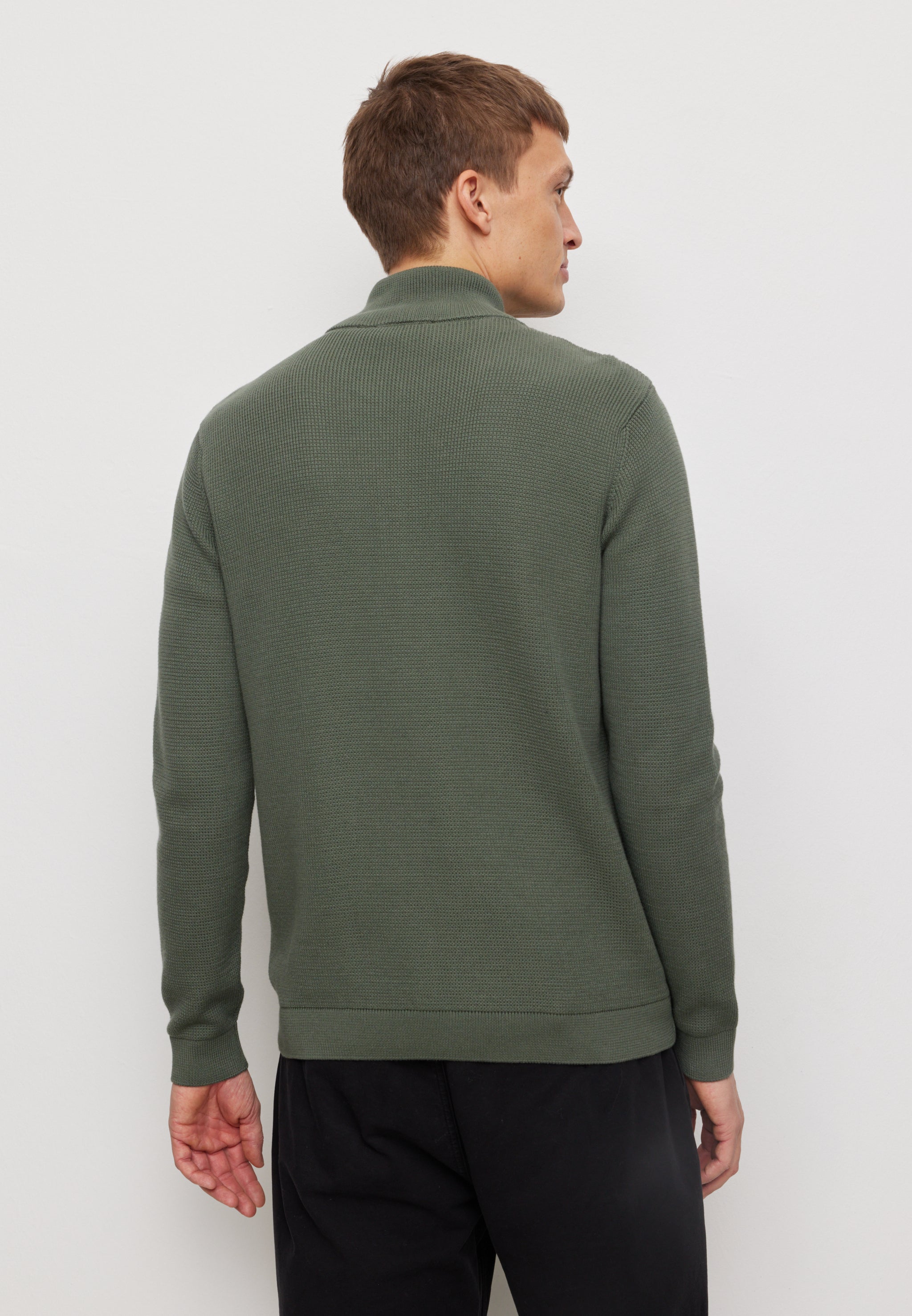 Recolution Tarragon cardigan khaki scuro cotone bio