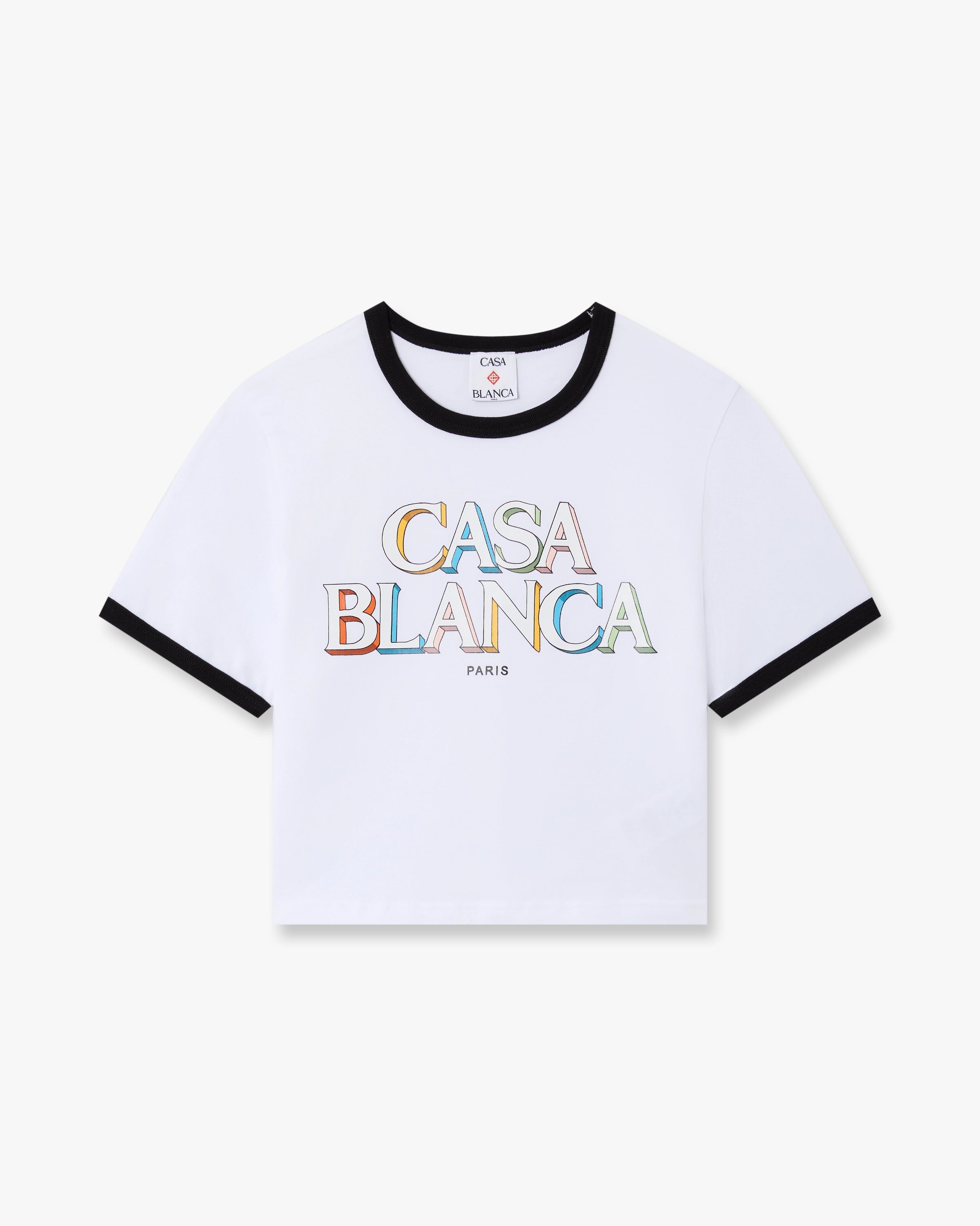 Casablanca Stacked Logo t-shirt donna bianca cropped
