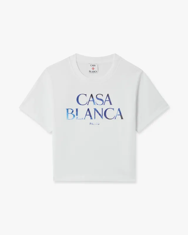 Casablanca Meduse T-Shirt donna bianca cropped cotone