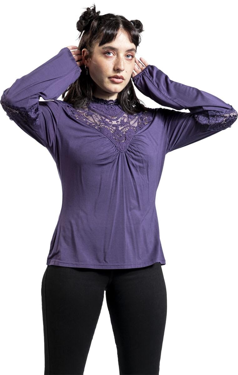 Gothicana by EMP maglia lilla maniche lunghe scollo rotondo