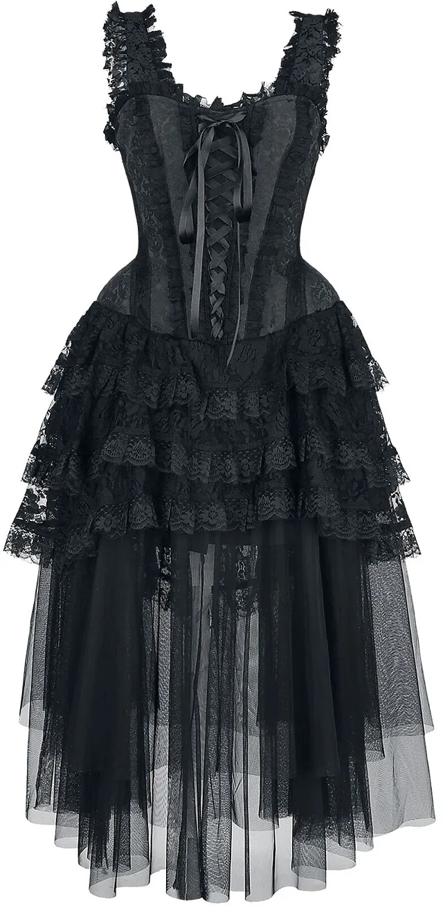 Gothicana by EMP abito gotico nero corpetto taglia S donna