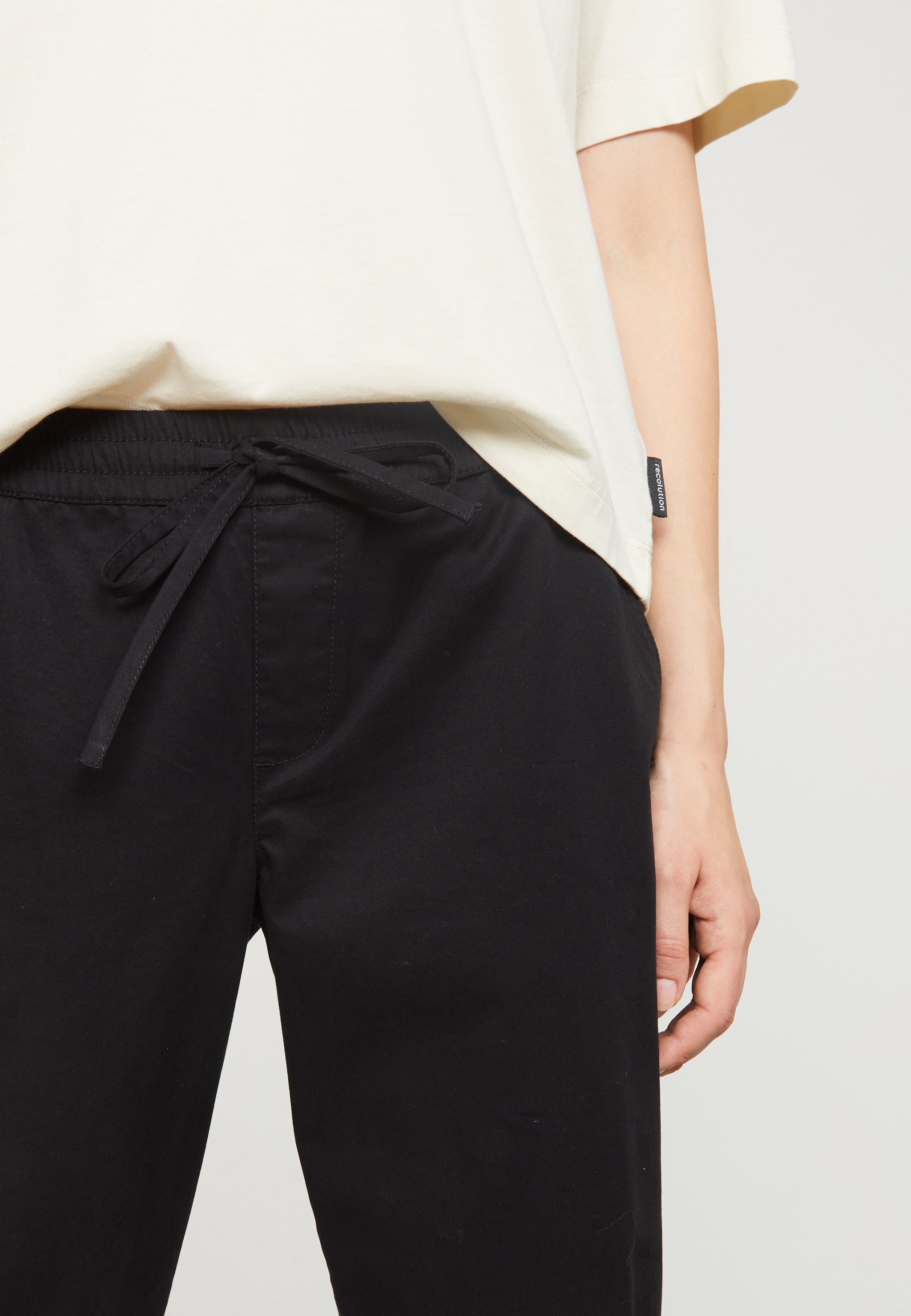 Recolution Kale pantaloni chino neri cotone bio