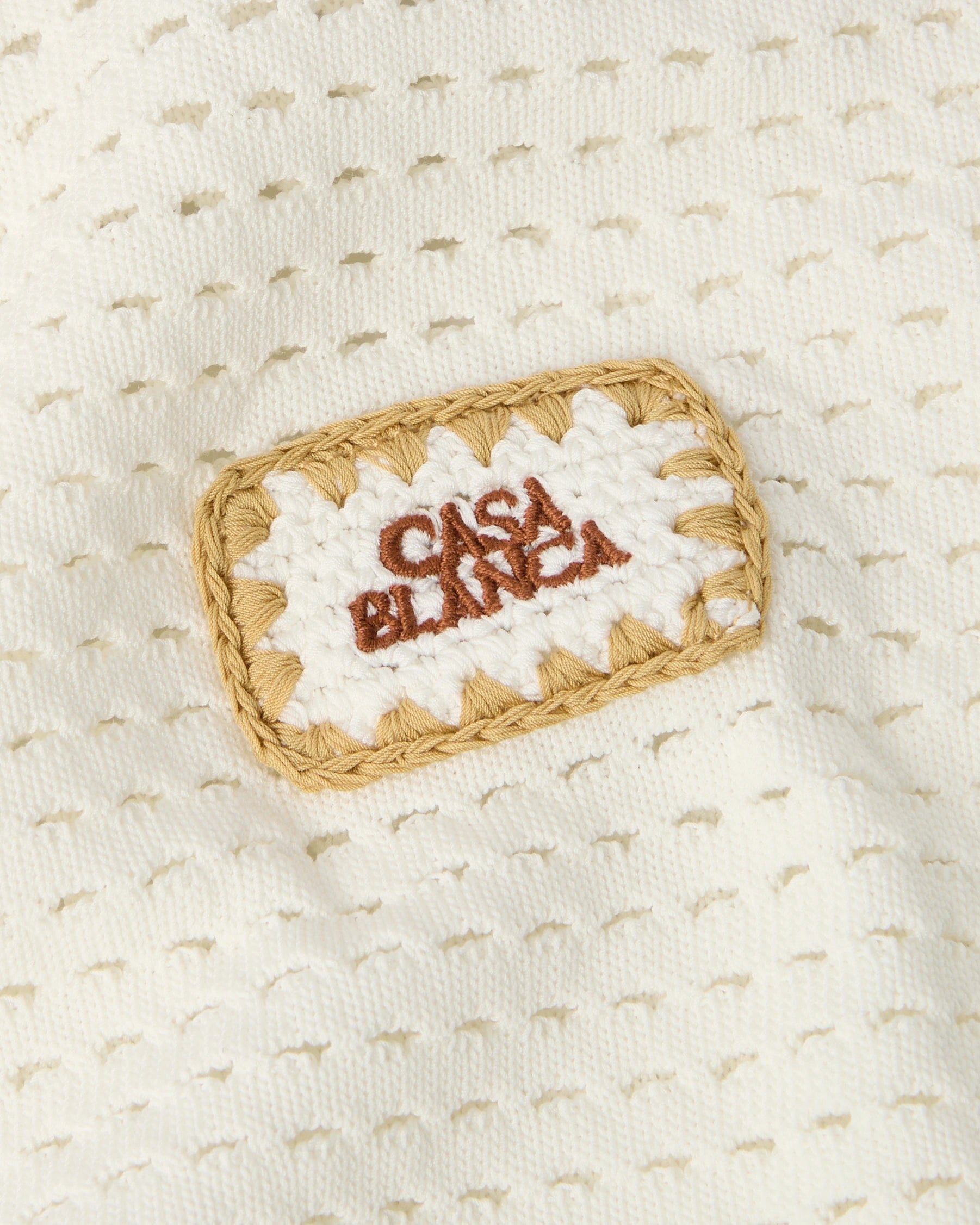 Casablanca White Lace Tuck Stitch top bianco pizzo