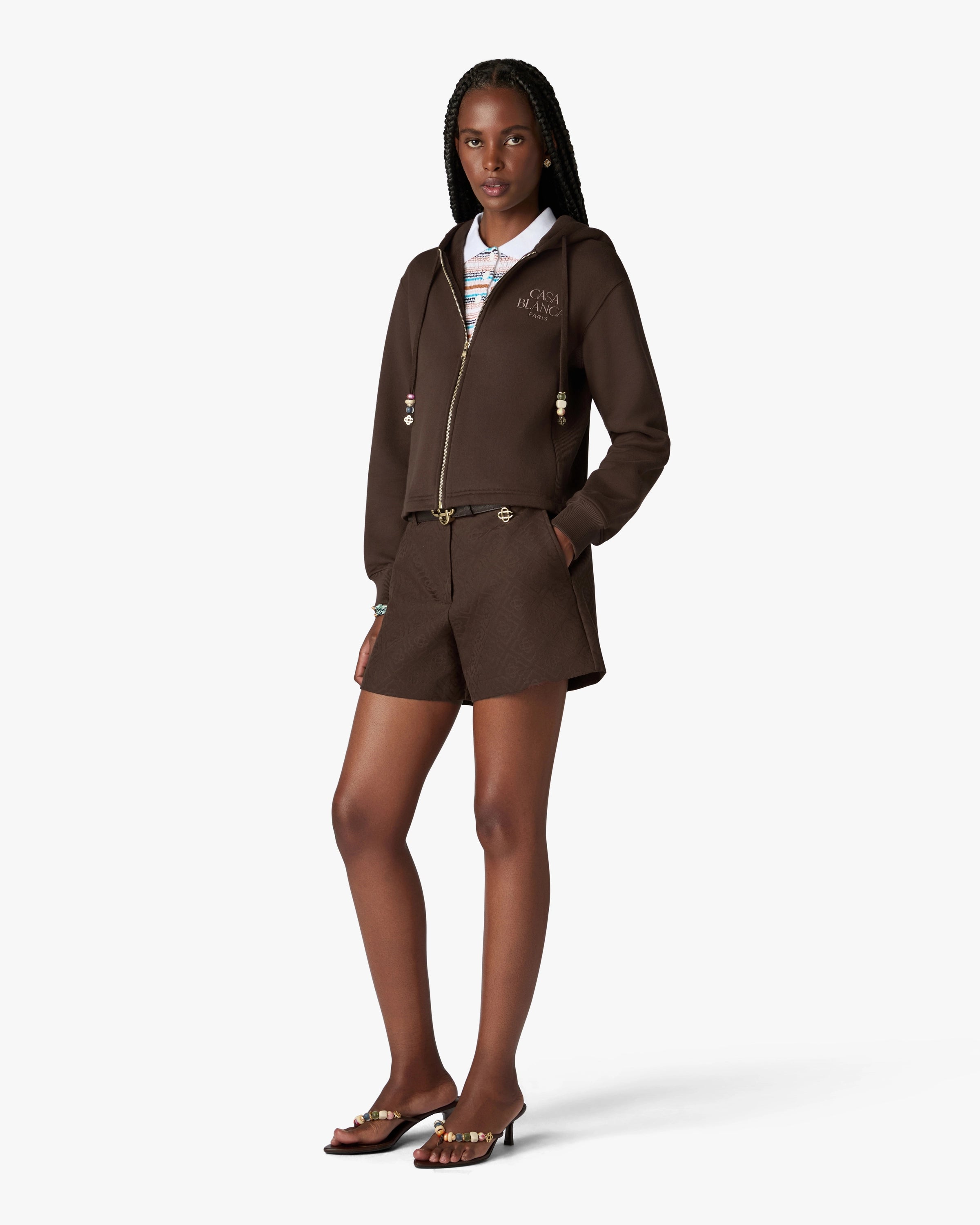 Casablanca Monogram shorts marrone cotone donna