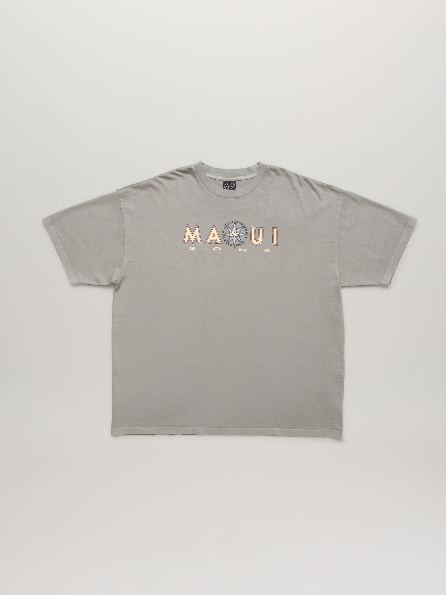 Maui and Sons Compass Pigment Wash maglietta nera cotone