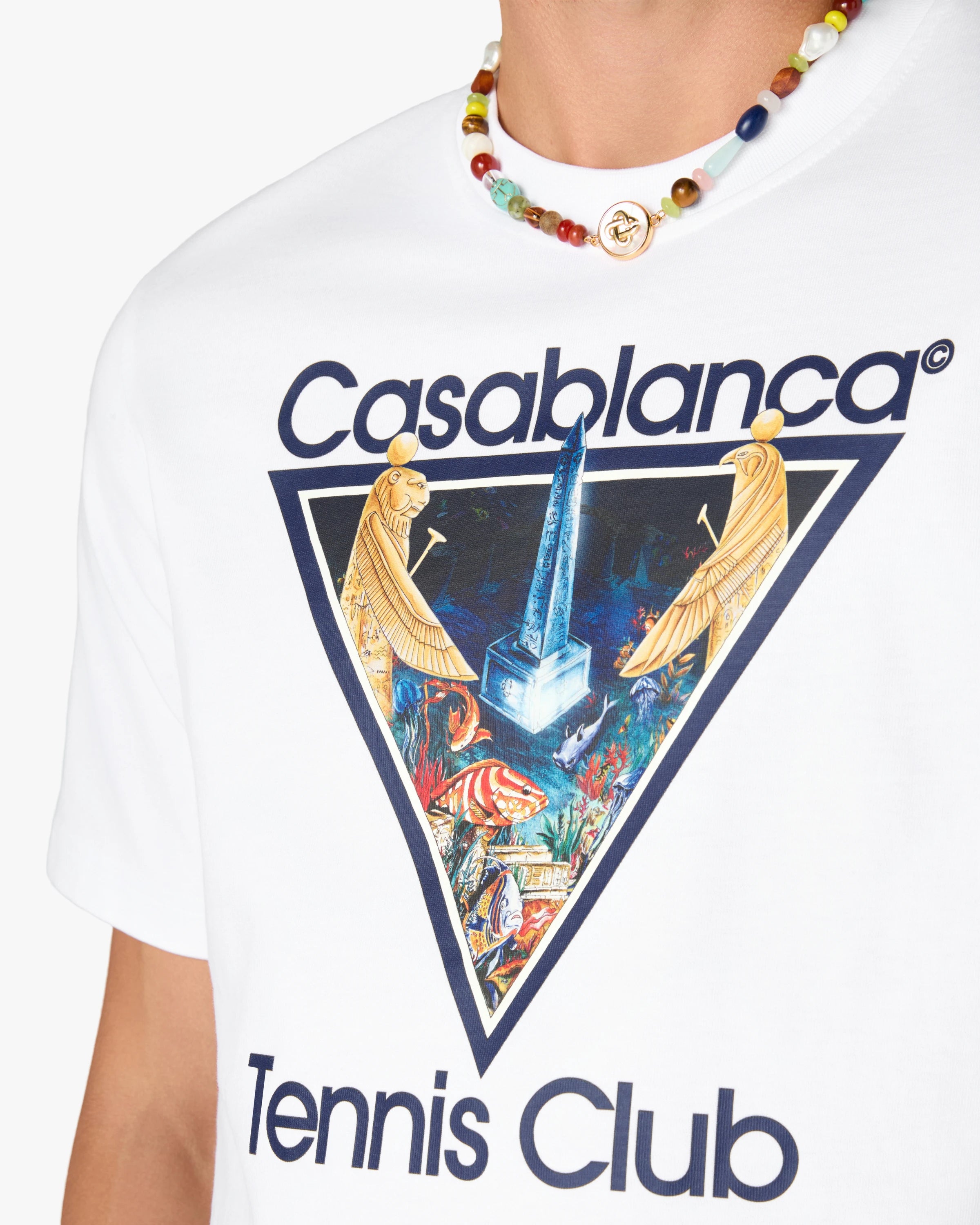 Casablanca Monde Perdu Tennis Club Icon t-shirt bianca cotone