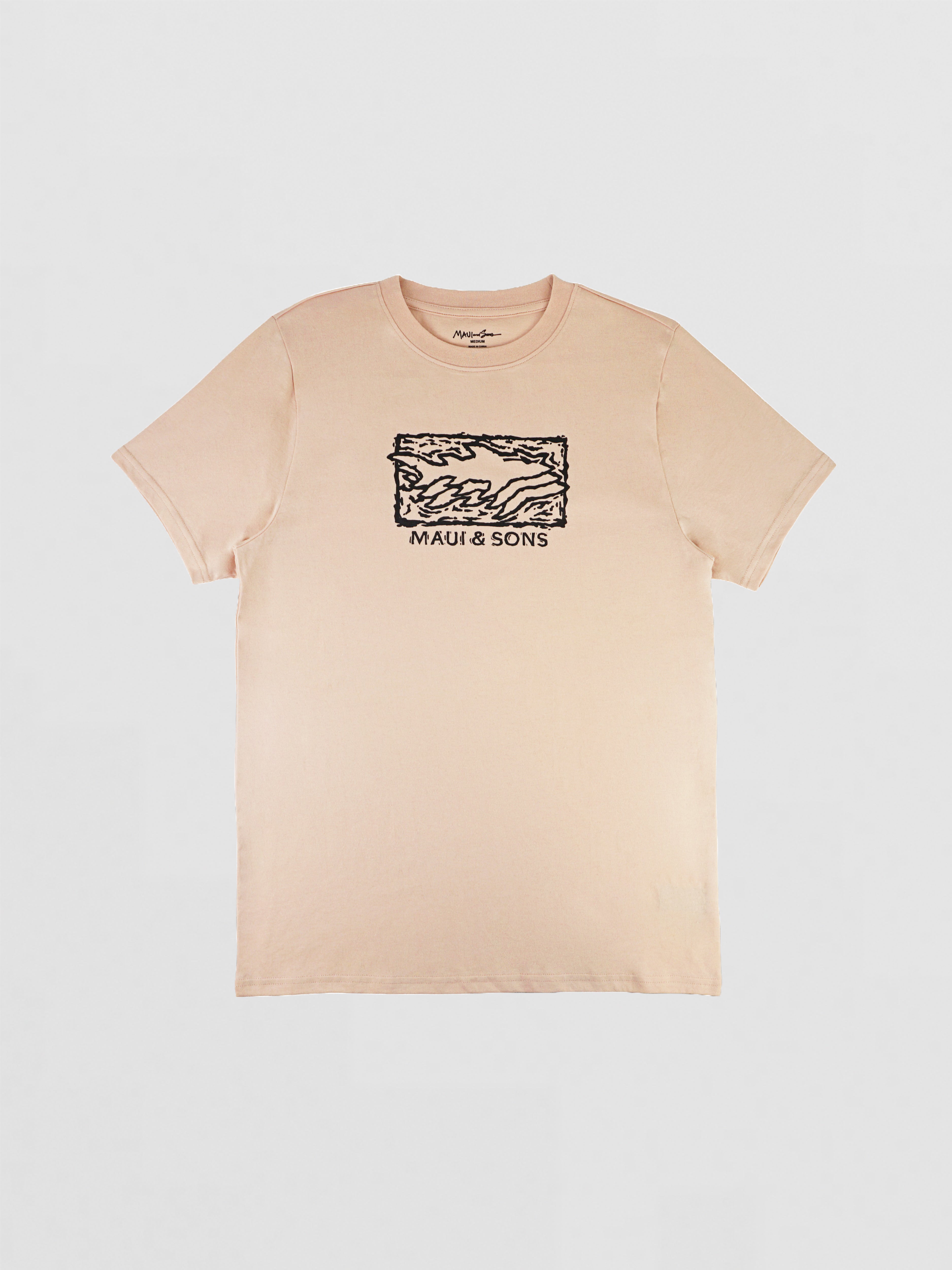 Maui and Sons Triple Threat Puff Ink T-Shirt maglietta rosa
