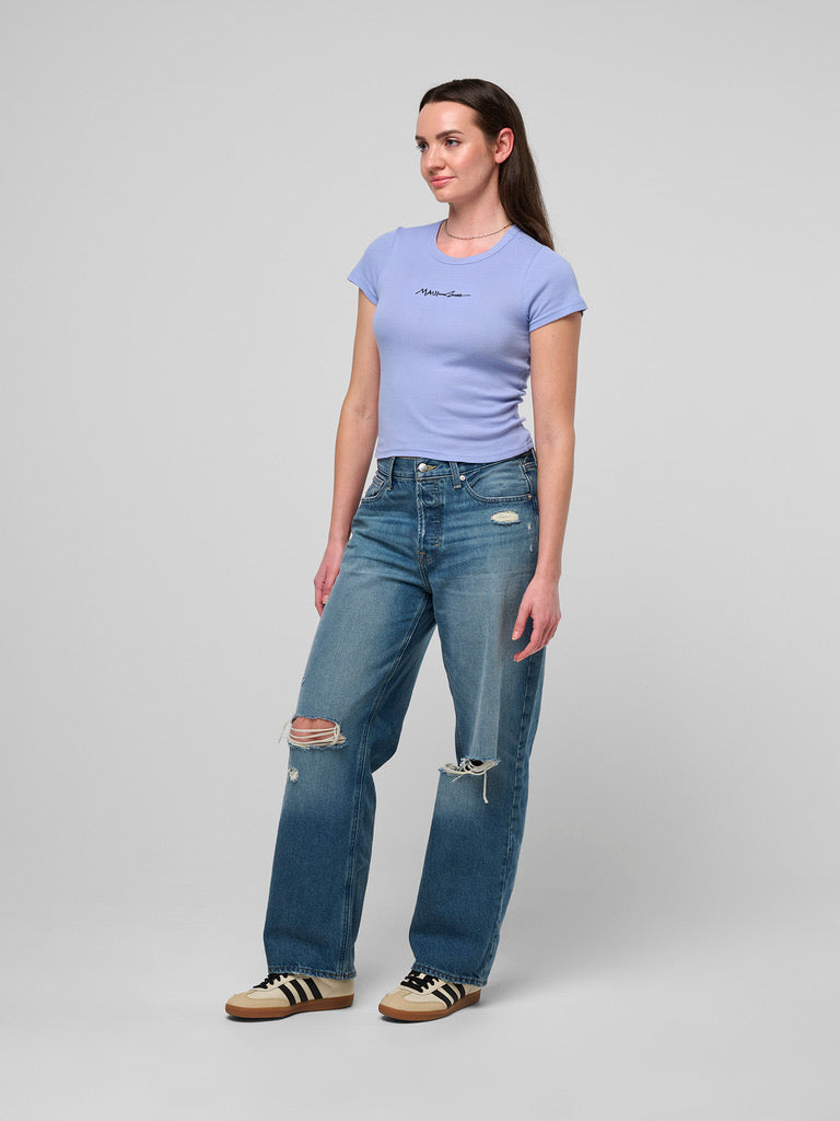 Maui and Sons Script maglietta donna costine elasticizzata