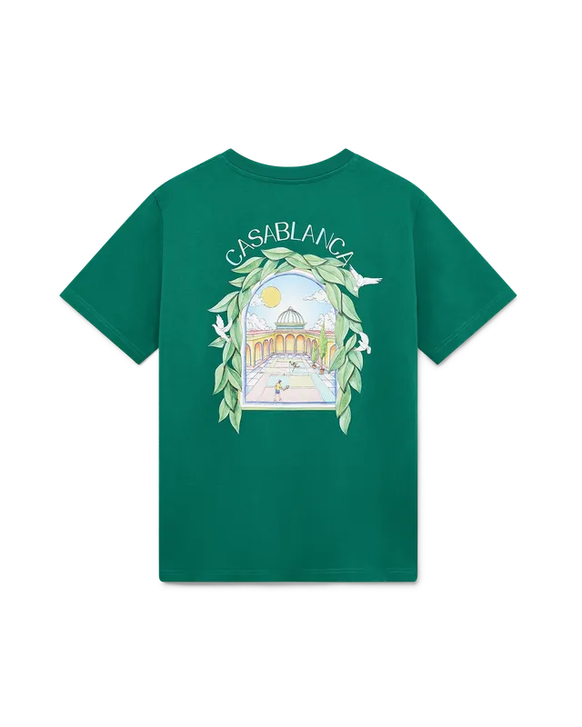 Casablanca L'Arche De Tennis t-shirt verde cotone