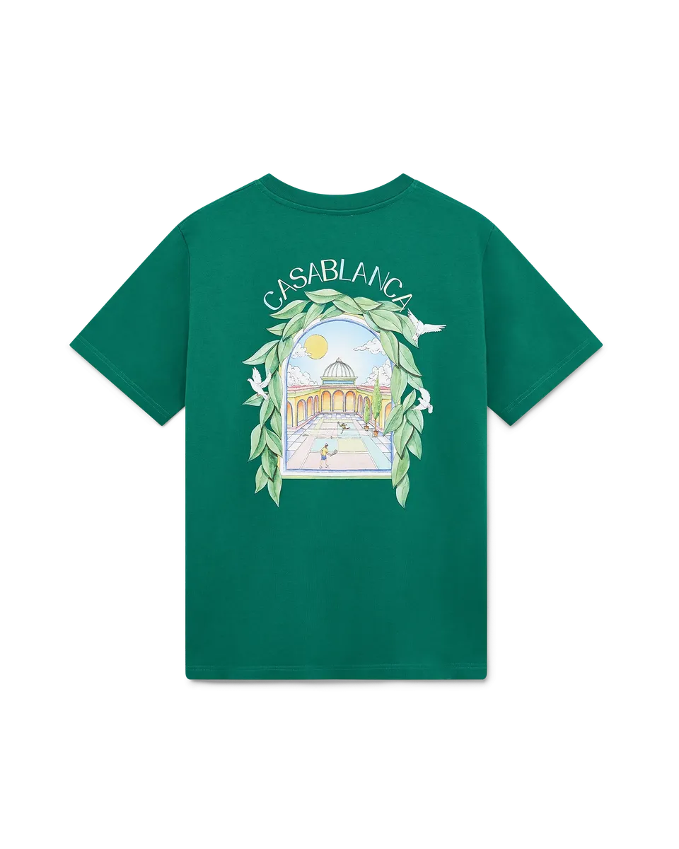 Casablanca L'Arche De Tennis t-shirt verde cotone