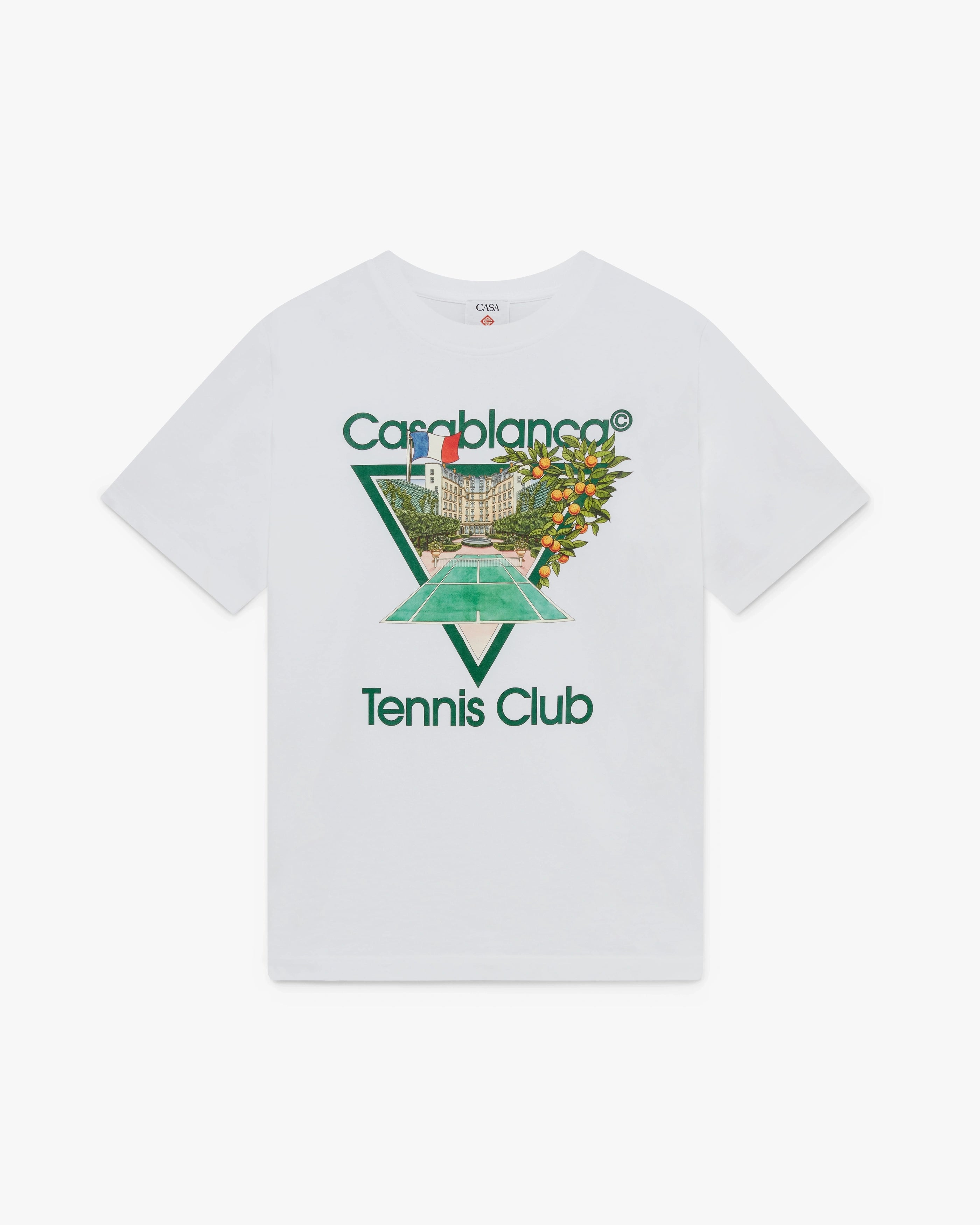 Casablanca Tennis Club t-shirt bianca stampata taglia M