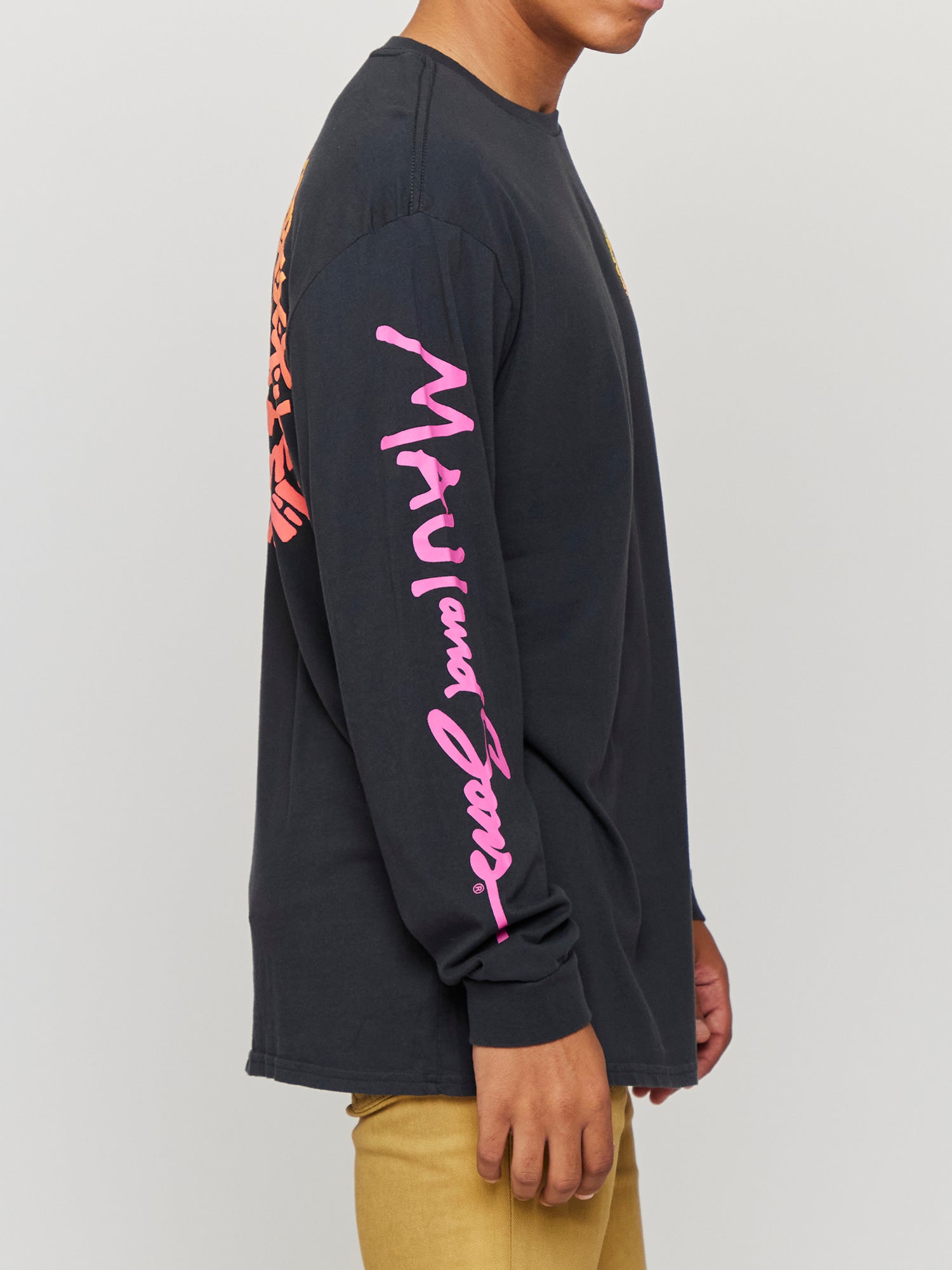 Maui and Sons Island Cookie Long Sleeve maglia nera cotone