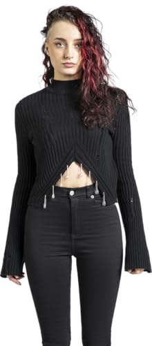 Gothicana by EMP Maglione Nero Dettagli Metallici taglia L