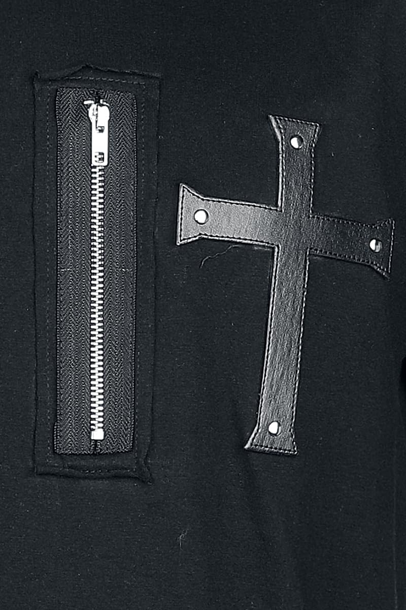 Gothicana by EMP T-Shirt Croce Zip Nera L cotone