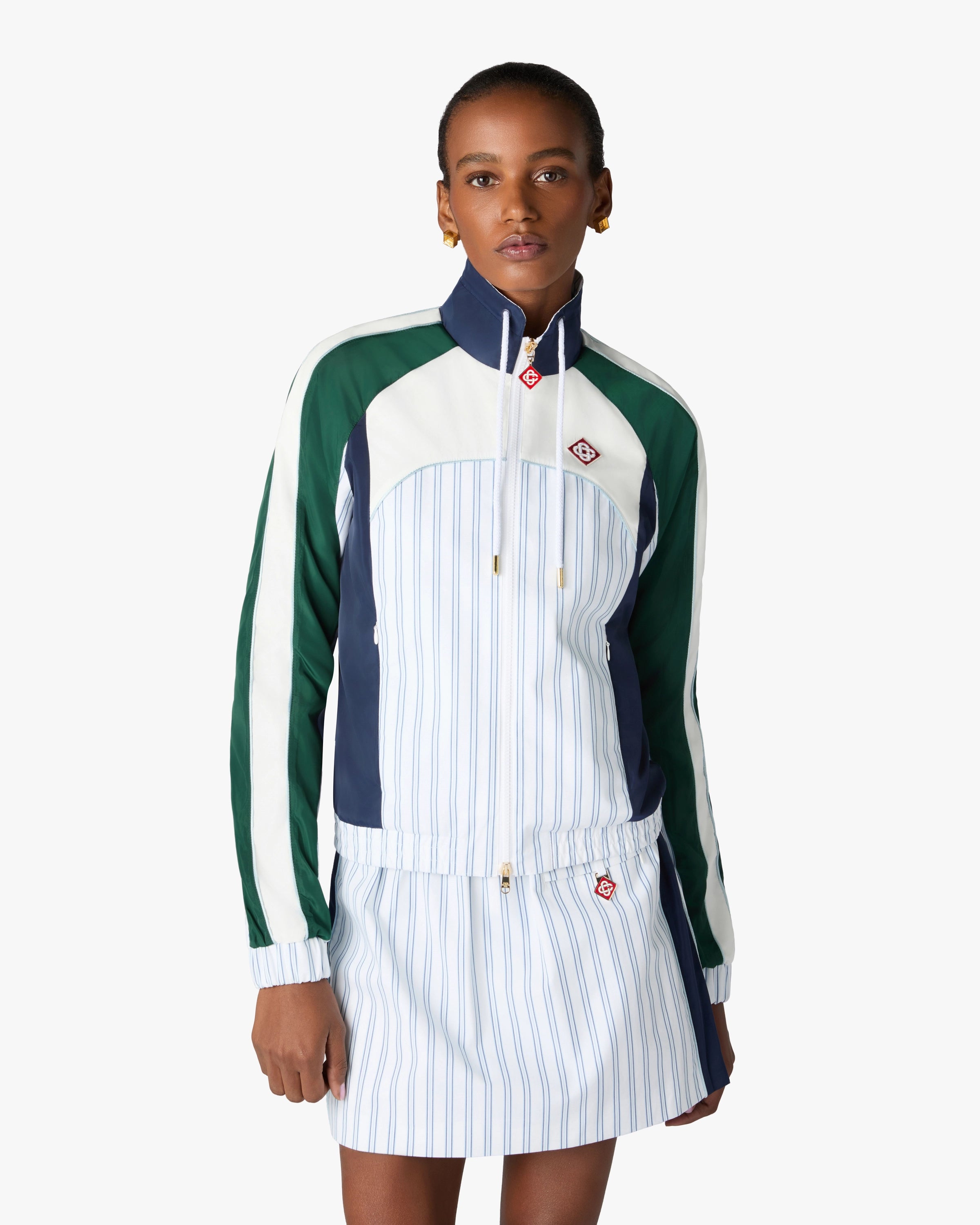 Casablanca Apres Sport Pinstripe Panelled giacca tuta cotone