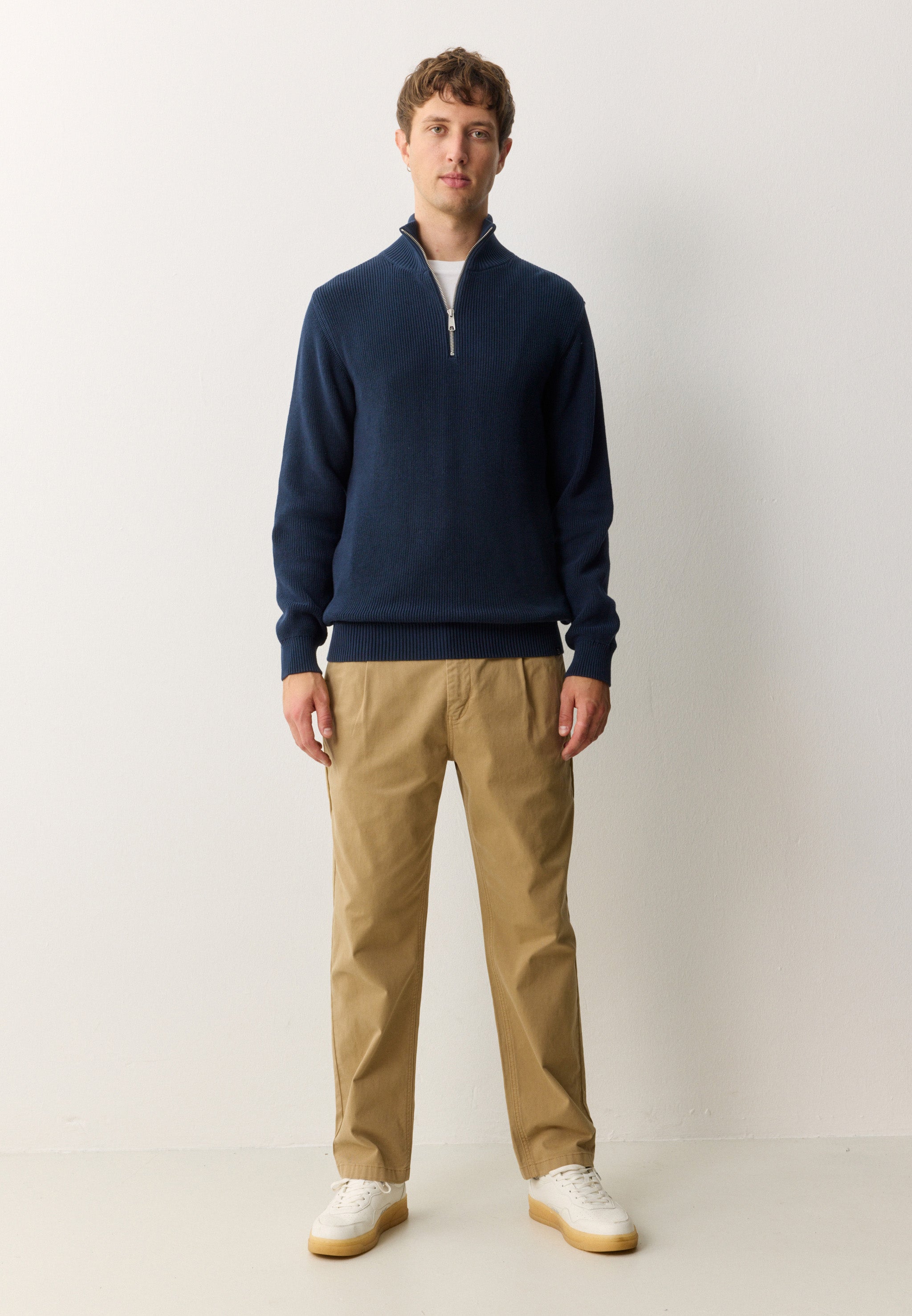 Recolution Helantium maglione blu navy cotone bio