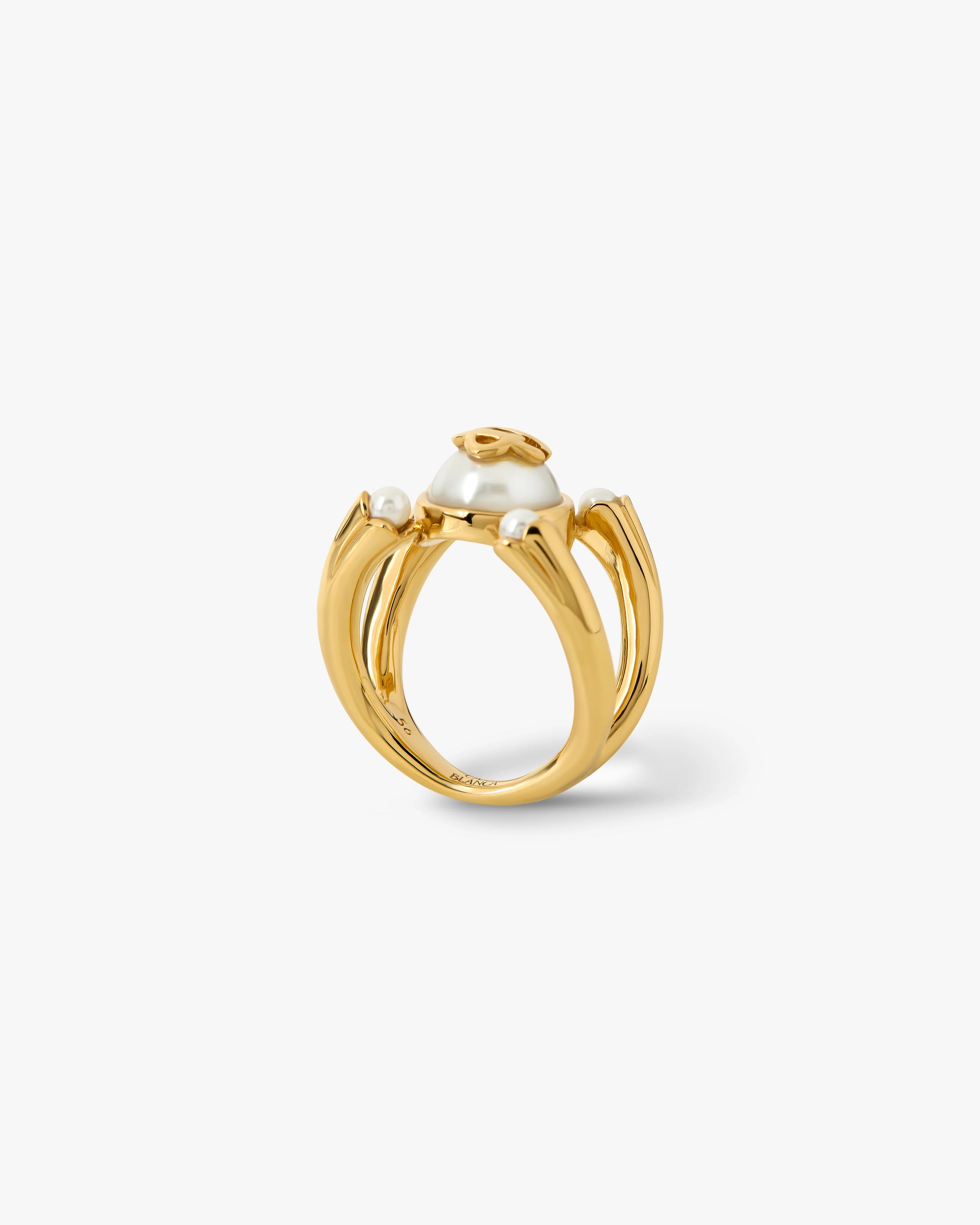 Casablanca Lotus Anello oro perla bianca