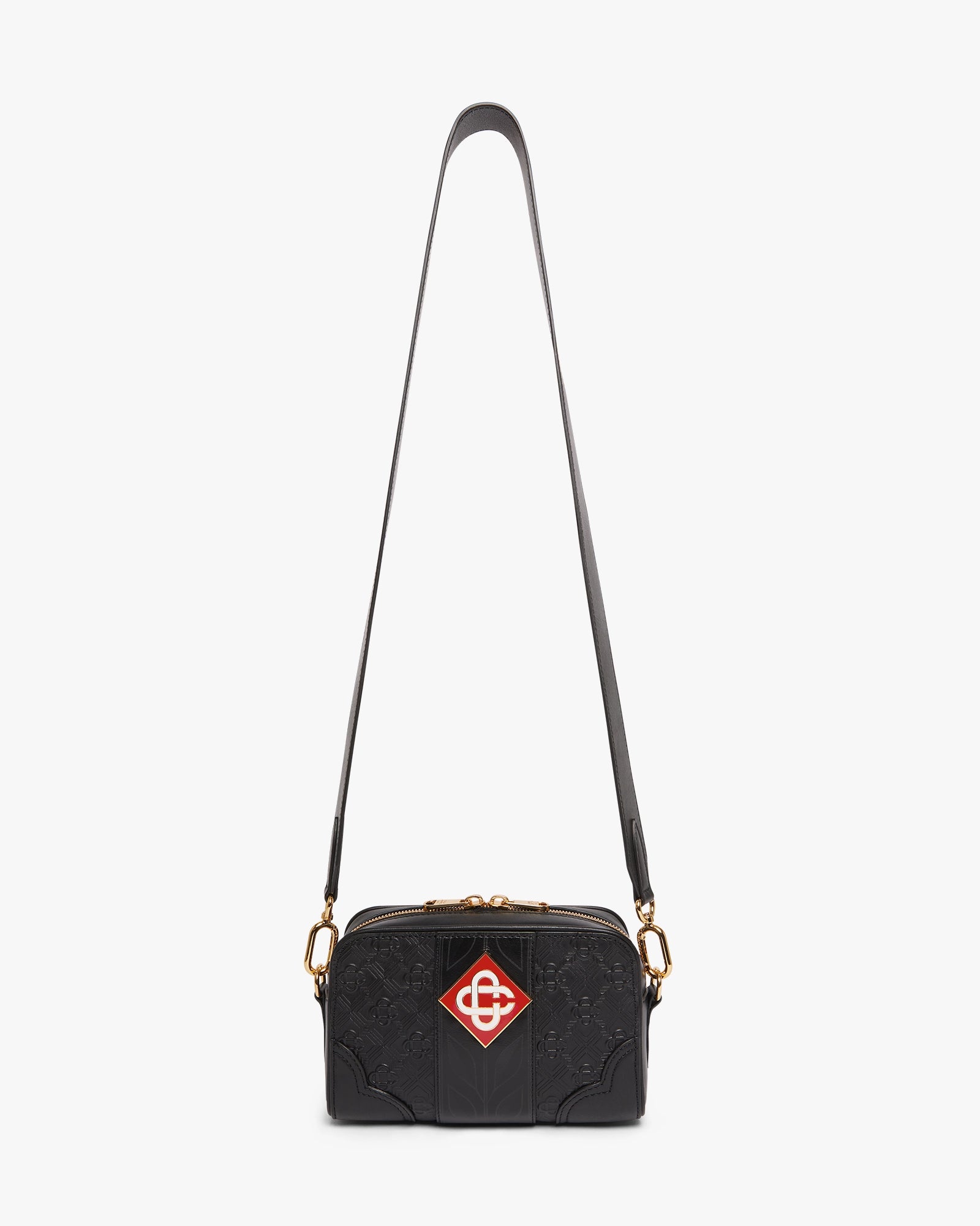 Casablanca Monogram borsello pelle nero tracolla O/S