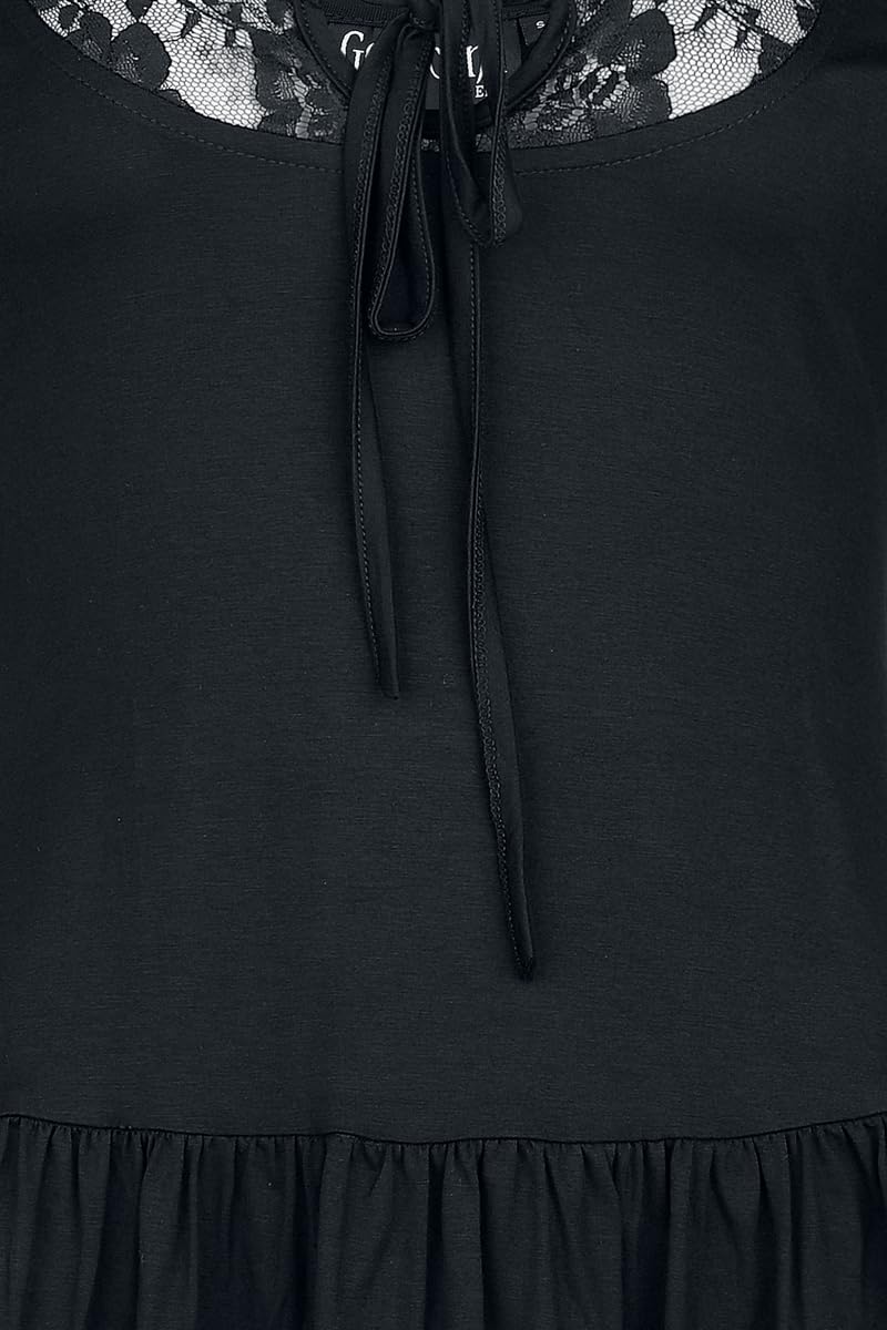 Gothicana by EMP t-shirt donna nera spalle scoperte