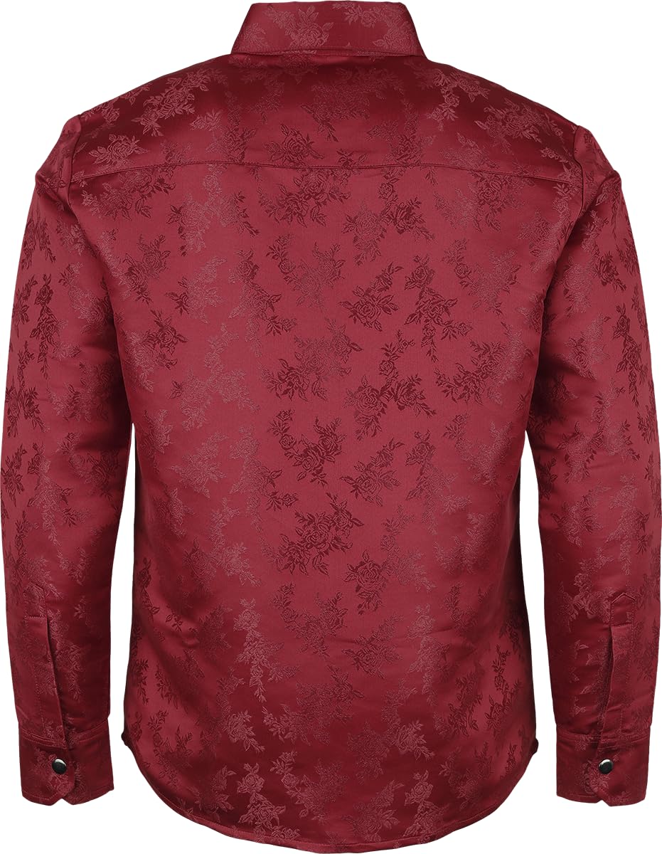 Gothicana by EMP Camicia Rose Rosso Scuro Maniche Lunghe taglia L