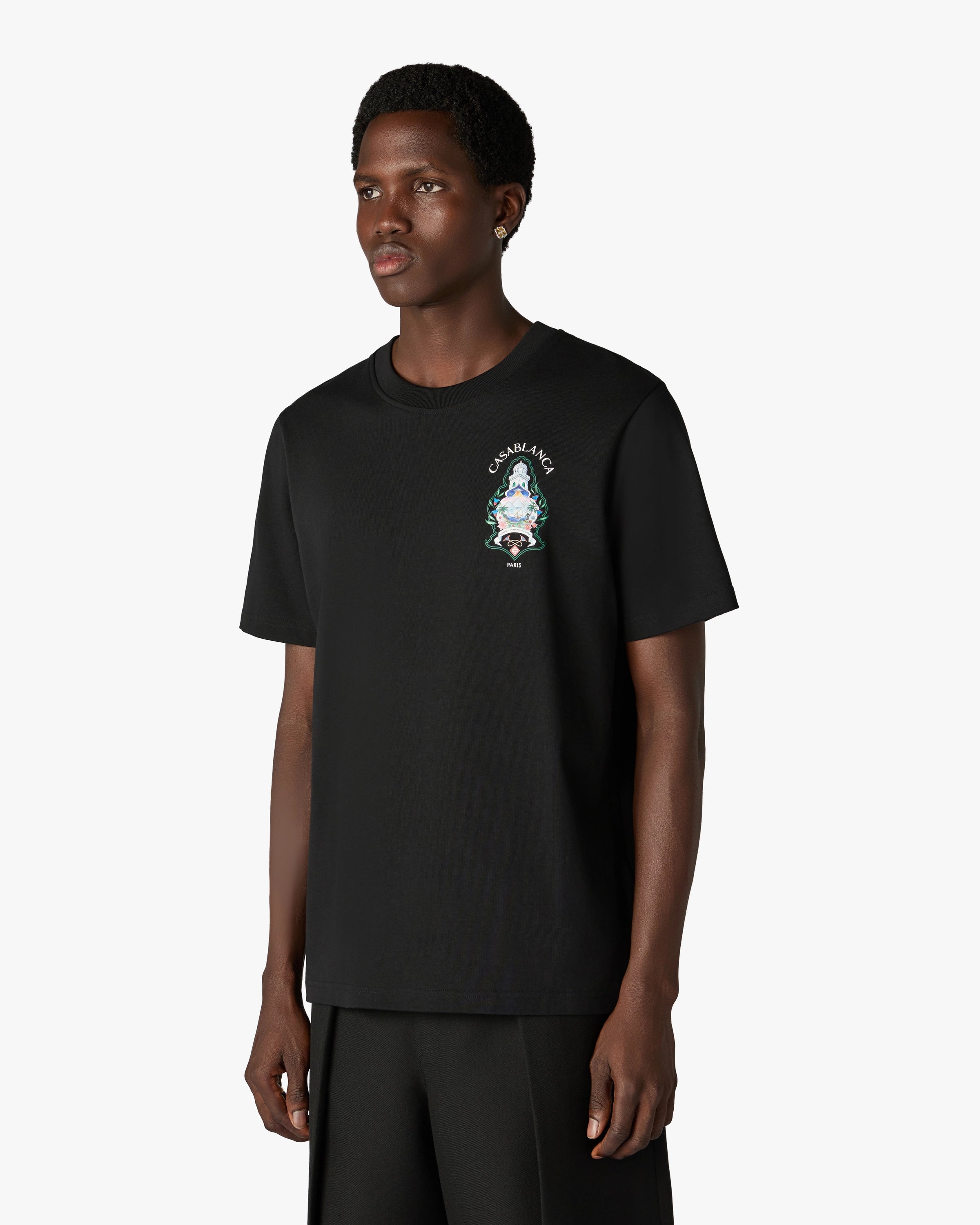 Casablanca Hotel Emblem t-shirt nera cotone