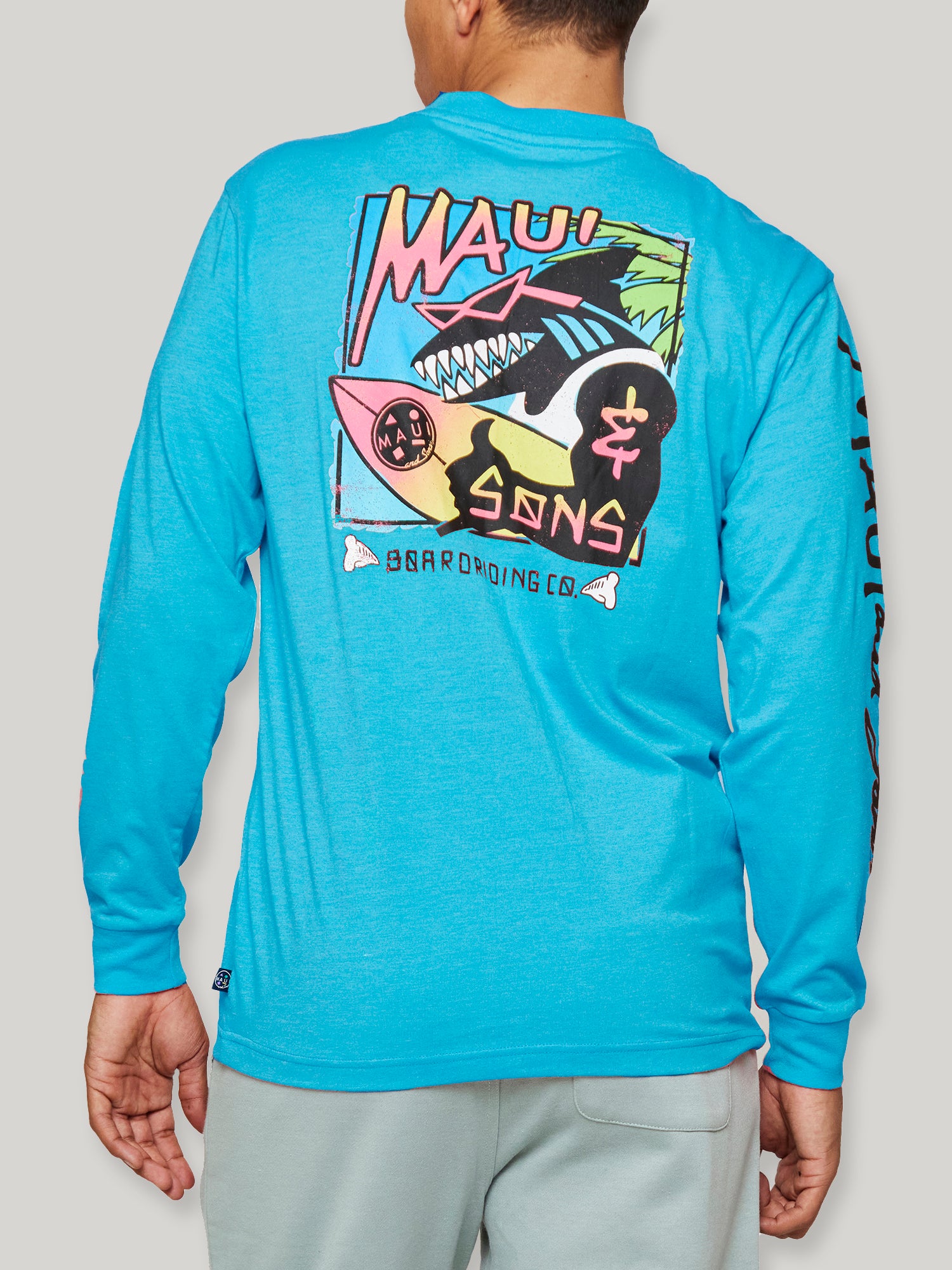 Maui and Sons Shaka maglia manica lunga blu cotone morbido