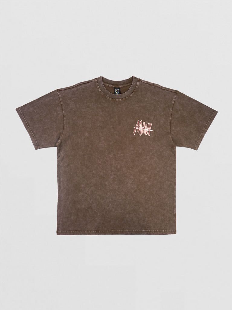Maui and Sons Maui Tag Mineral Washed maglietta boxy marrone