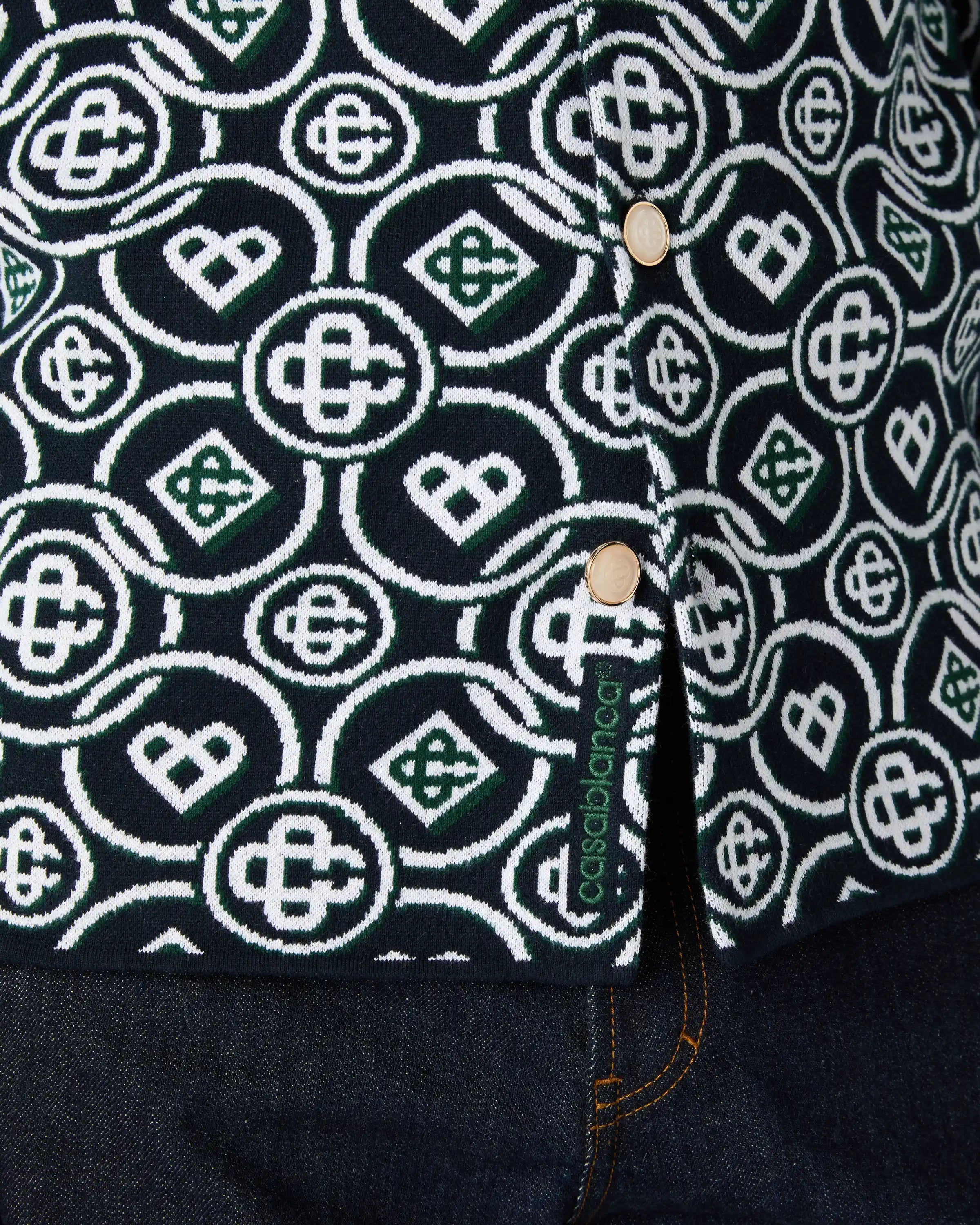 Casablanca Icon Monogram camicia manica lunga verde